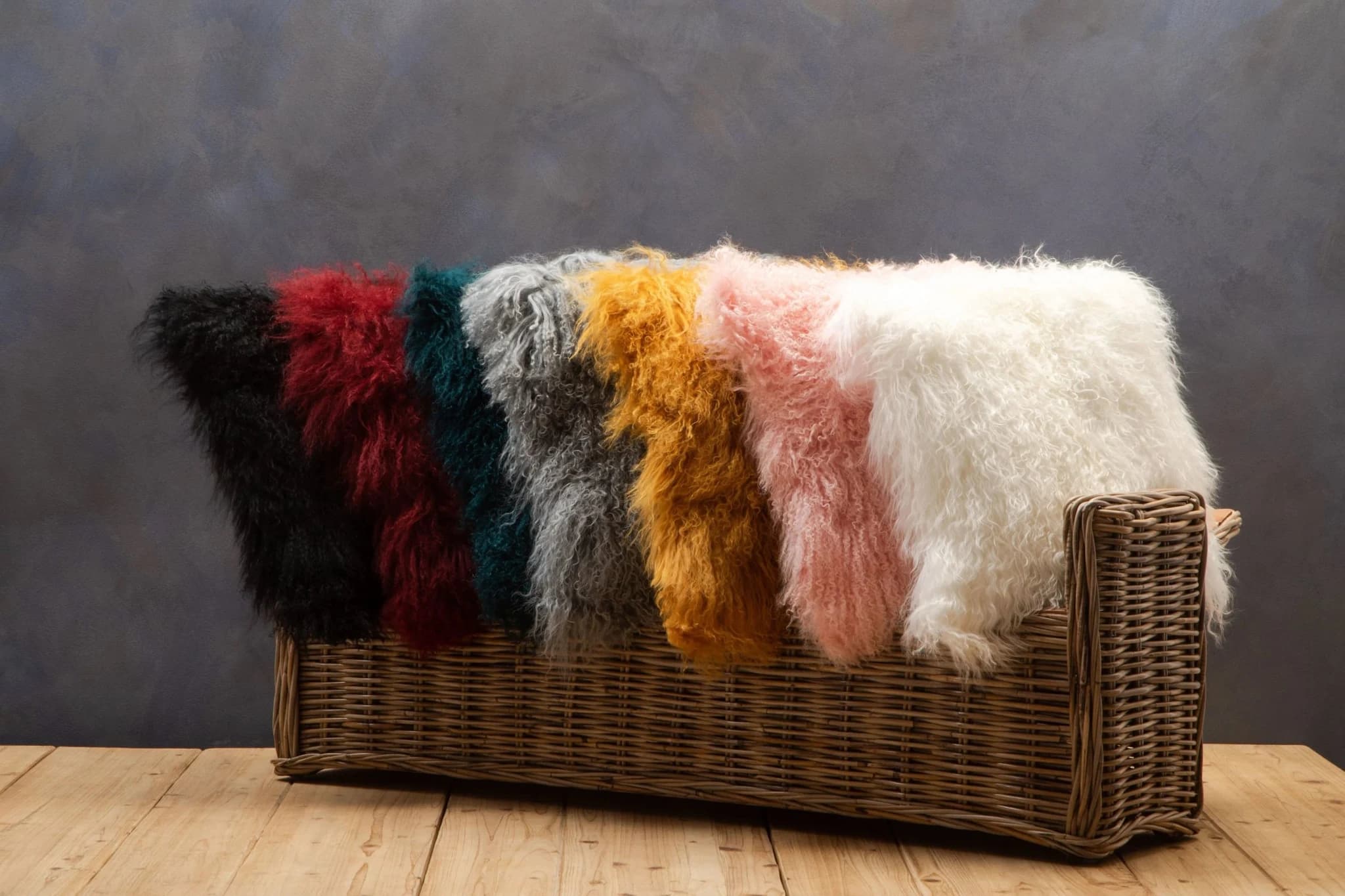 Bosie Real Mongolian Fur Ochre Square Cushion - Decorative, photo 8 of 8