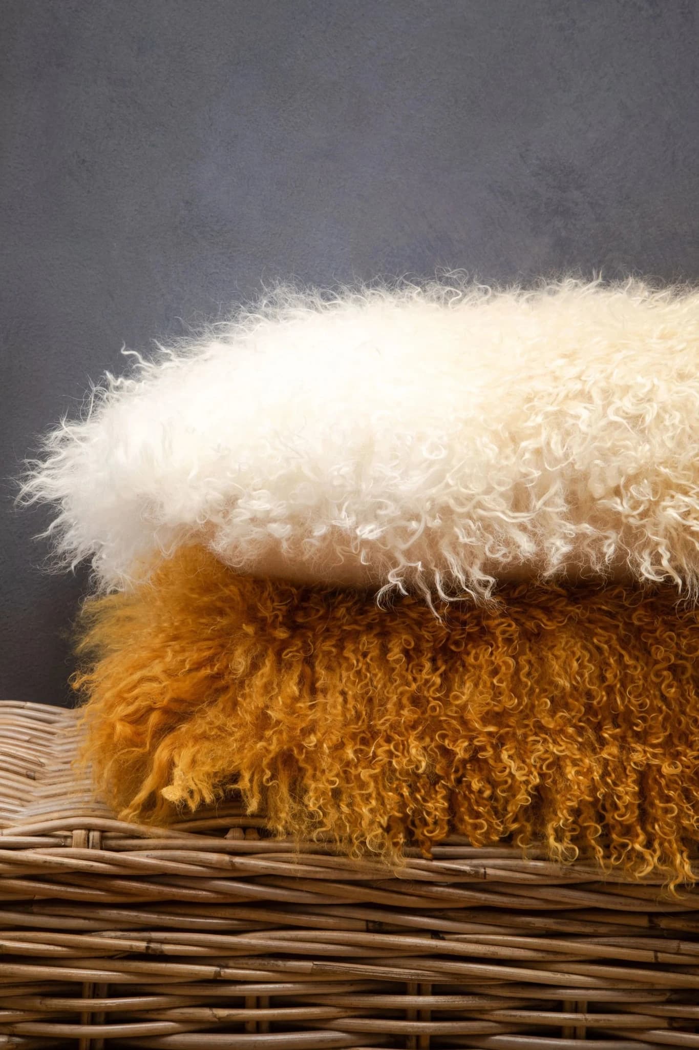 Bosie Real Mongolian Fur Ochre Rectangular Cushion - Decorative, photo 3 of 6