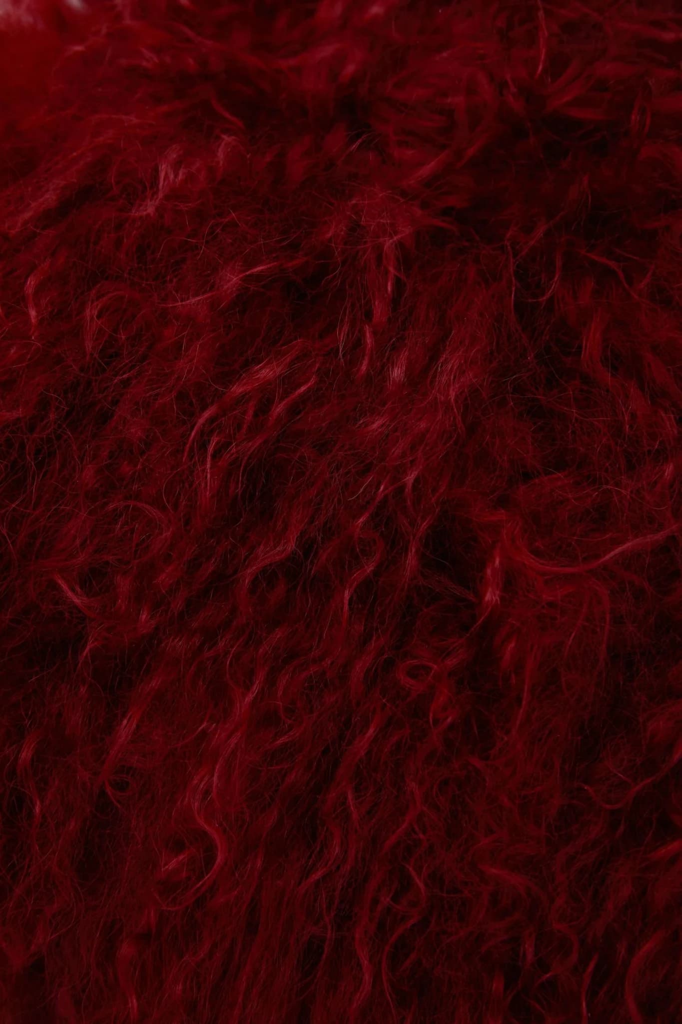 Bosie Real Mongolian Fur Maroon Square Cushion - Decorative, photo 8 of 8