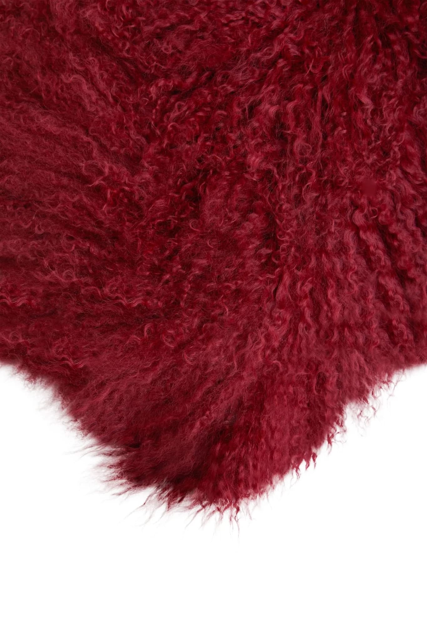 Bosie Real Mongolian Fur Maroon Rectangular Cushion - Decorative, photo 5 of 5