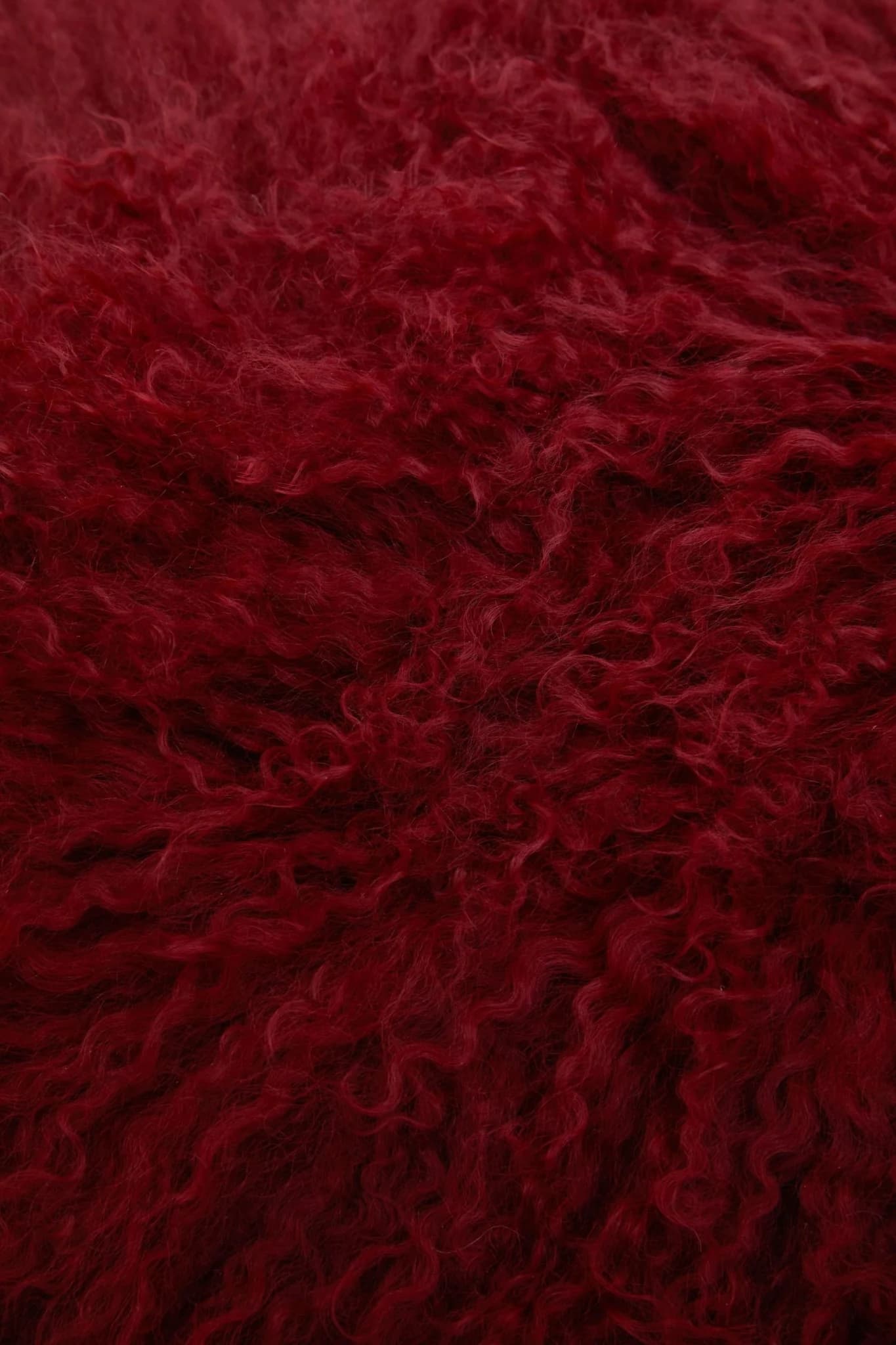 Bosie Real Mongolian Fur Maroon Rectangular Cushion - Decorative, photo 4 of 5