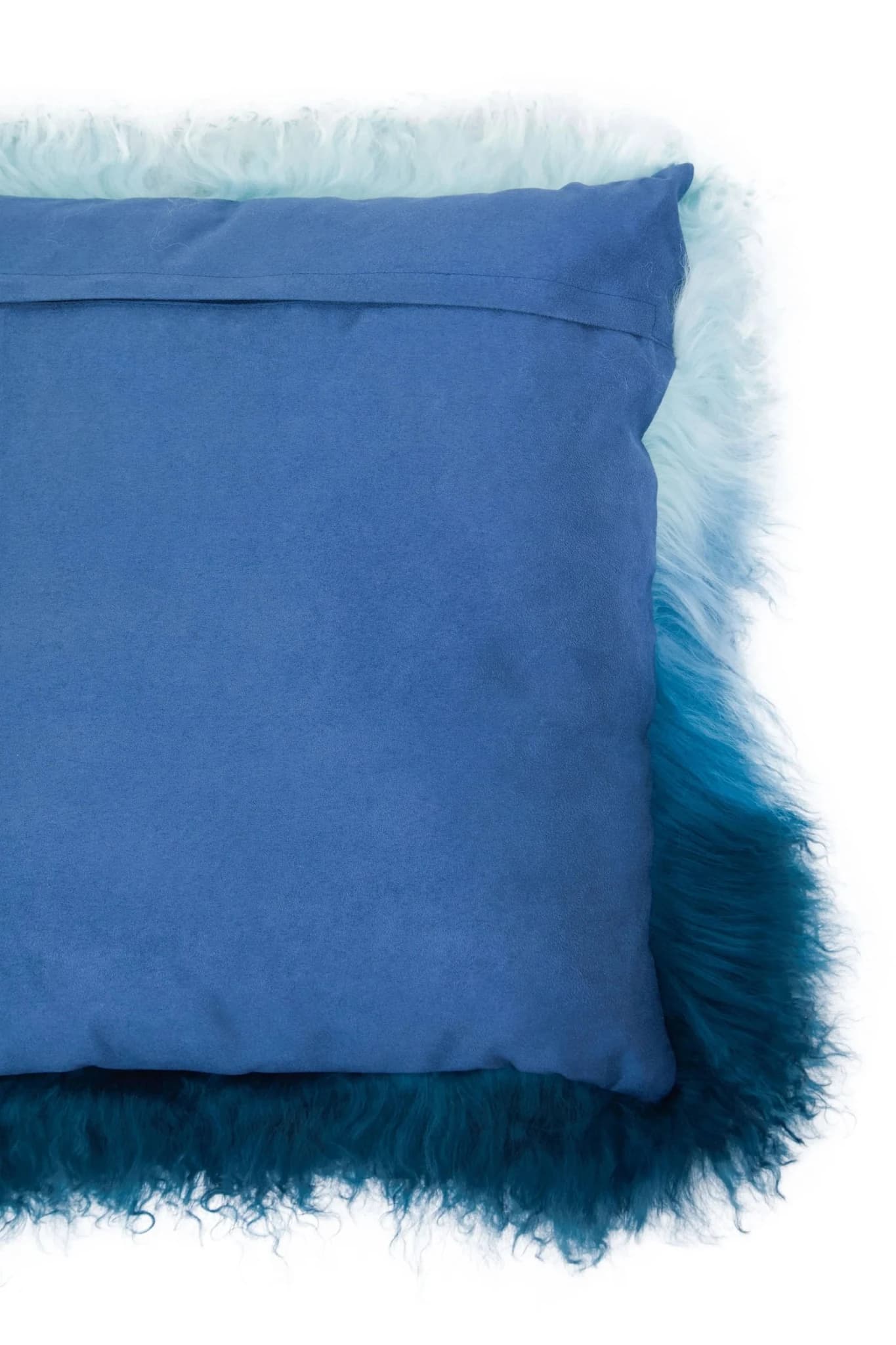Bosie Real Mongolian Fur Blue Ombre Square Cushion - Decorative, photo 7 of 8