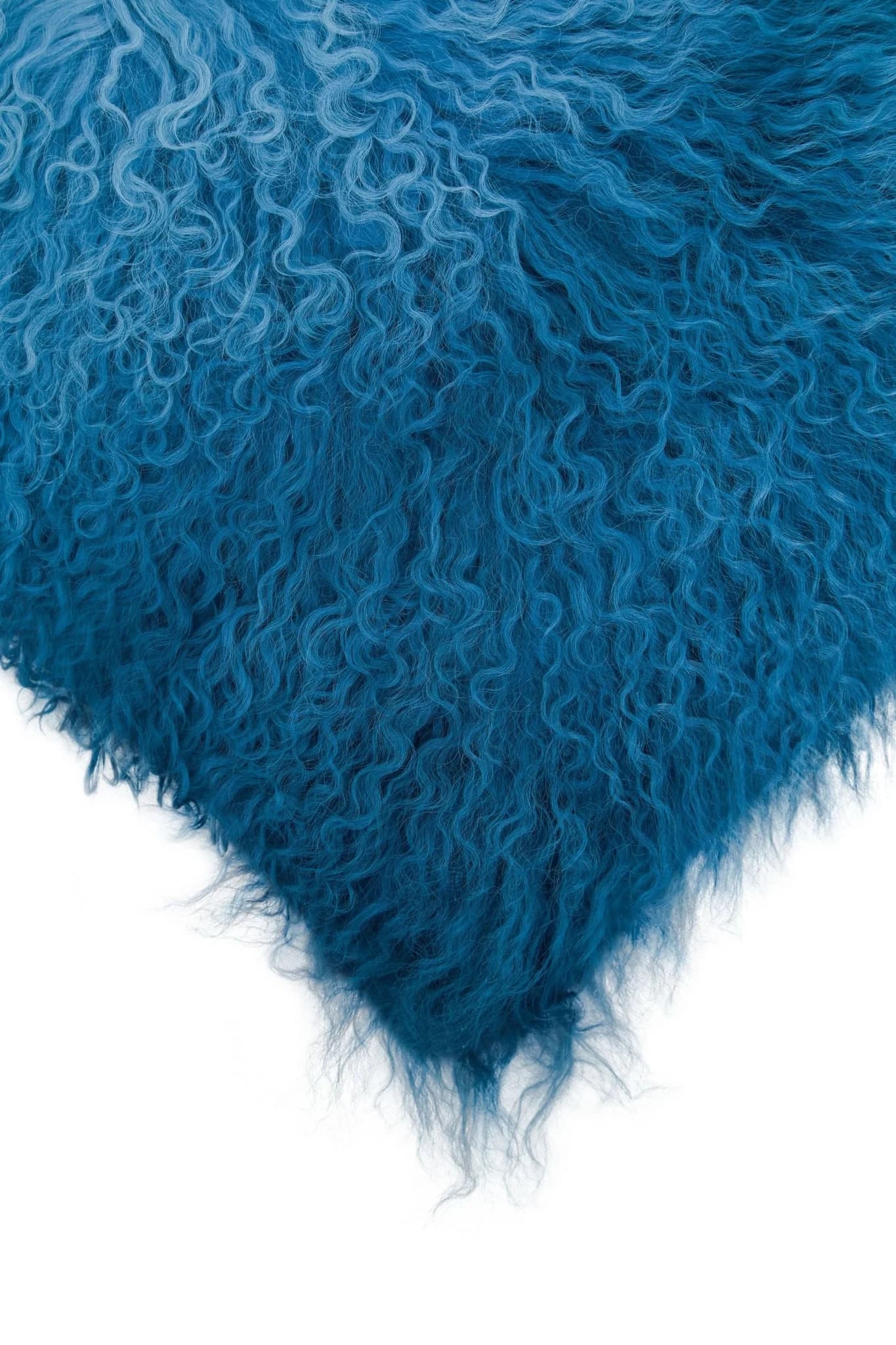 Bosie Real Mongolian Fur Blue Ombre Rectangular Cushion - Decorative, photo 8 of 8