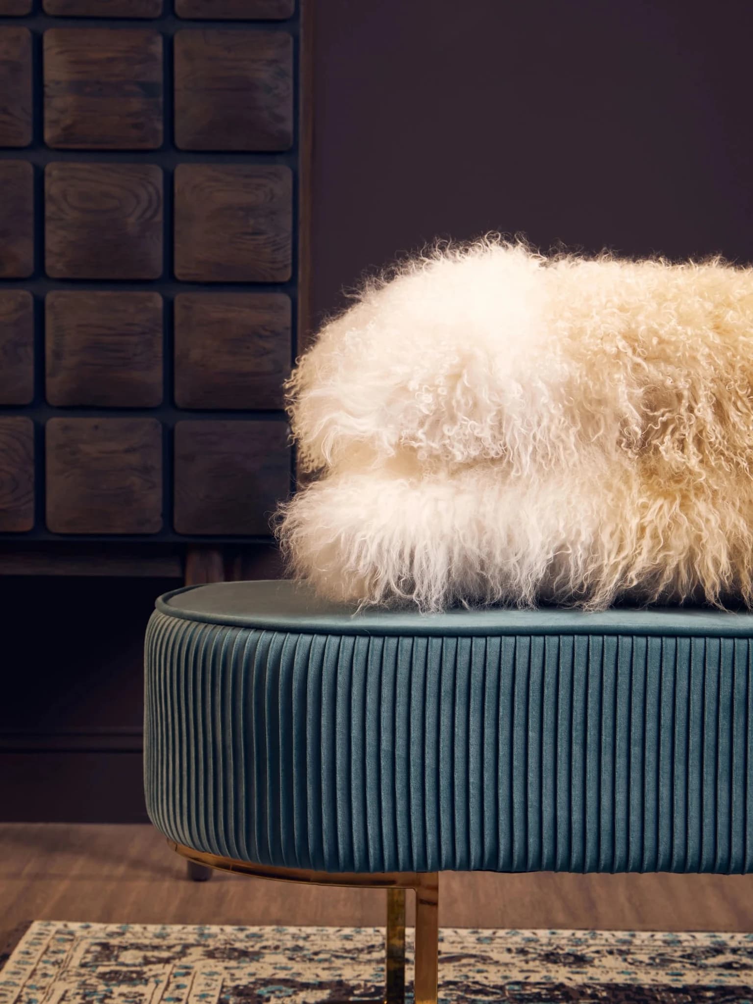 Bosie Real Mongolian Fur Natural Ombre Rectangular Cushion - Decorative, photo 2 of 8