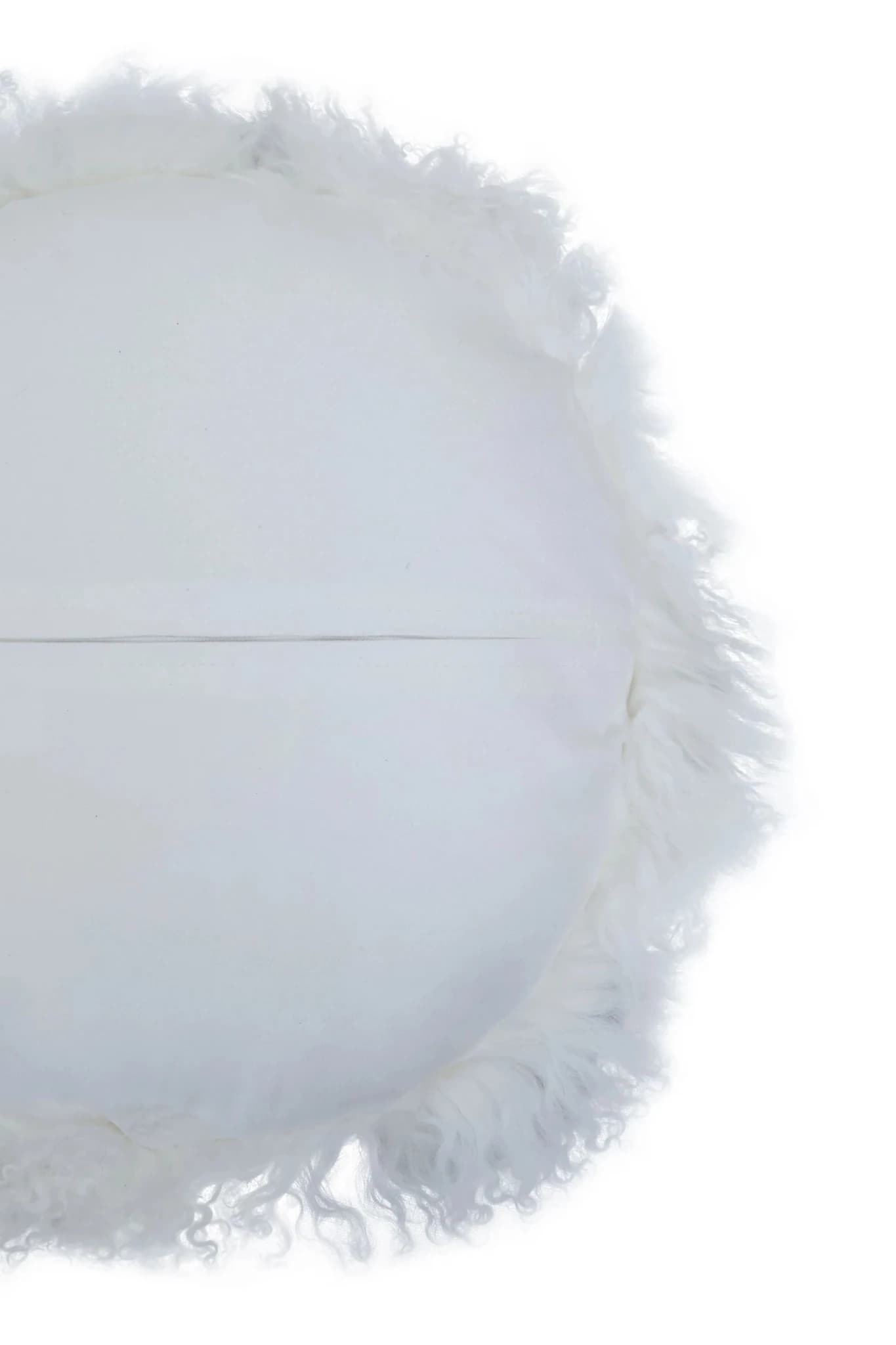 Bosie Real Mongolian Fur White Round Cushion - Decorative, photo 2 of 4