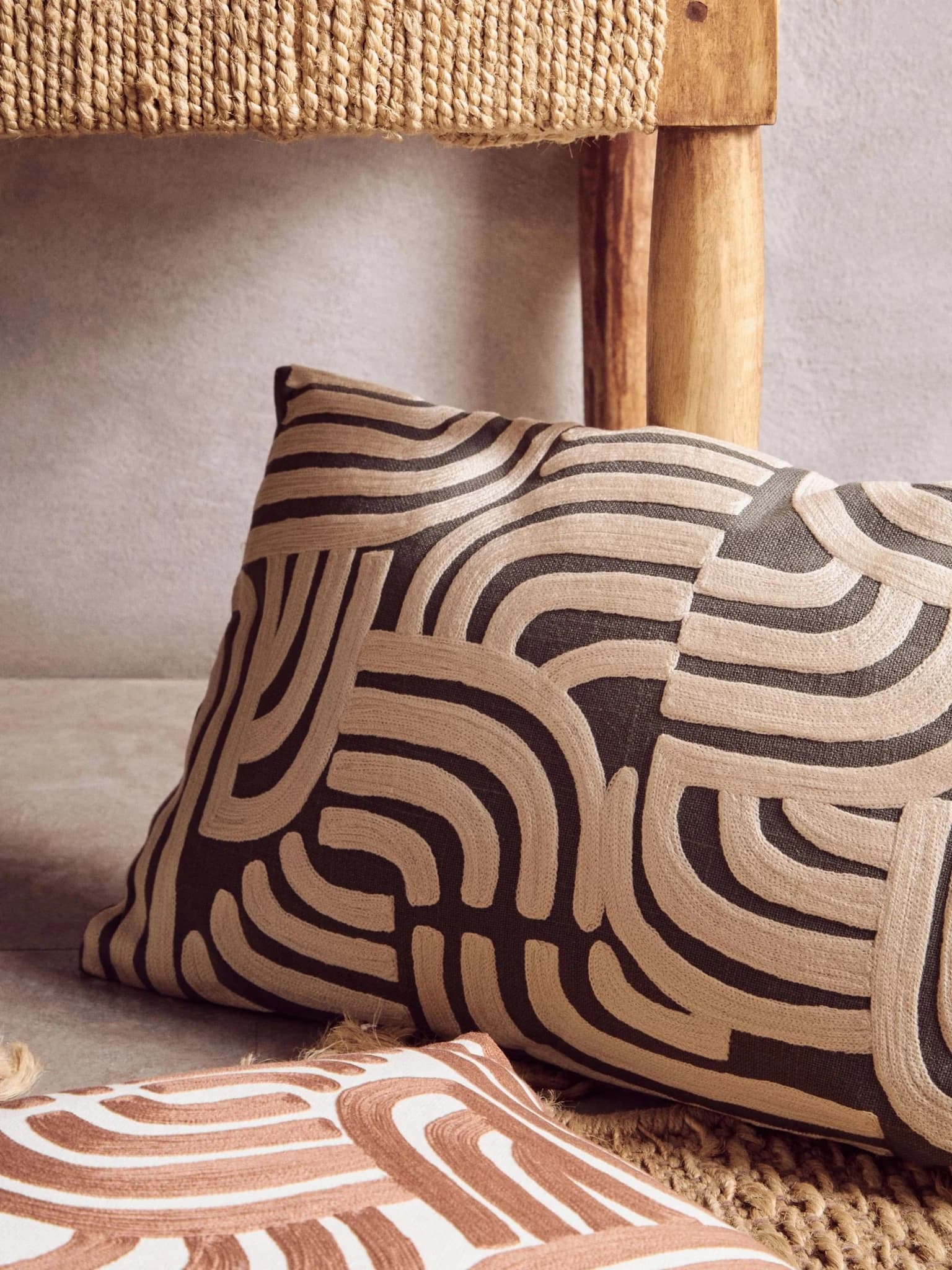 Bosie Ozella Natural and Terracotta Rectangular Cushion - Decorative, photo 7 of 8