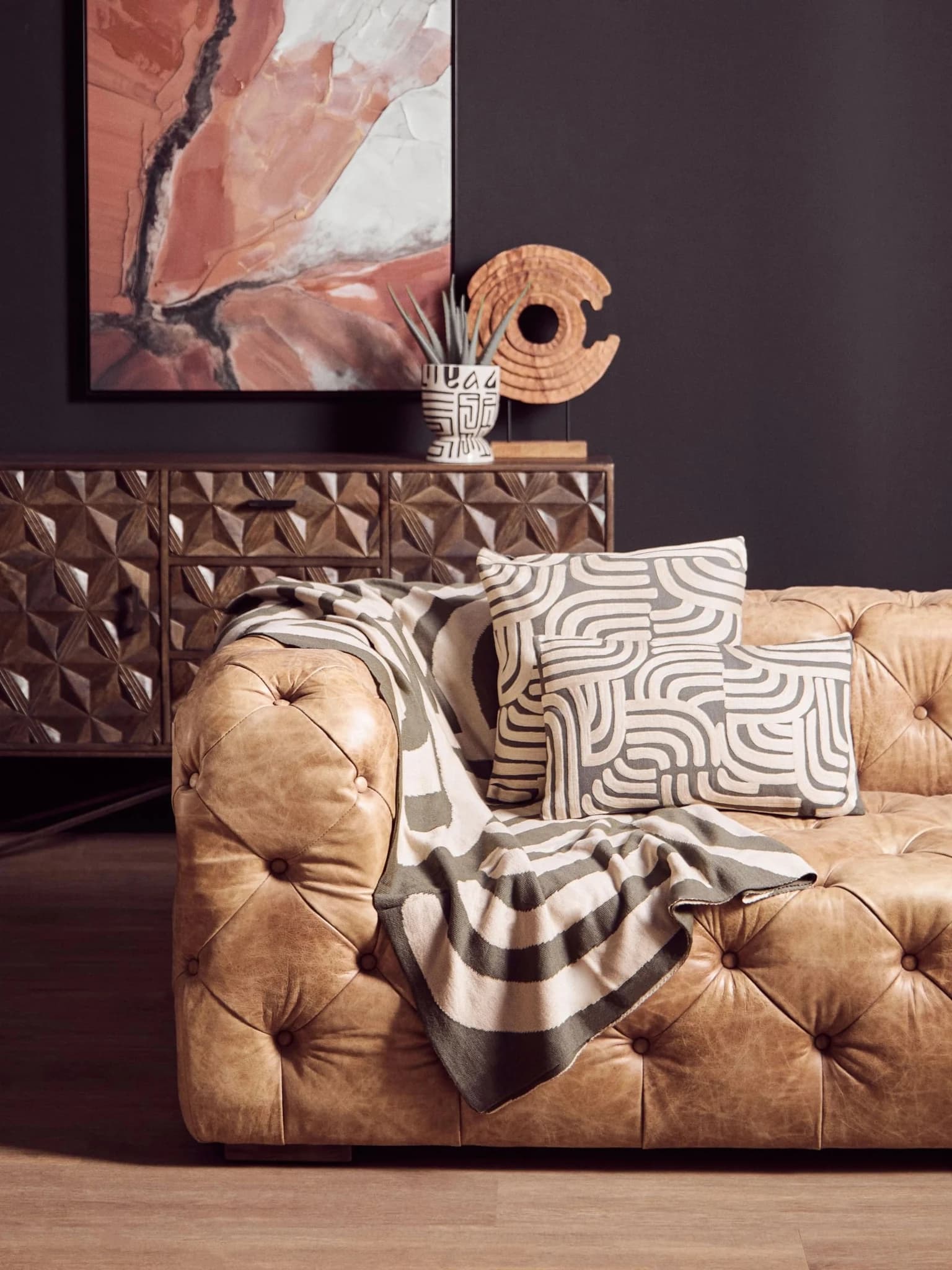 Bosie Ozella Natural And Green Throw - Decorative, photo 4 of 8