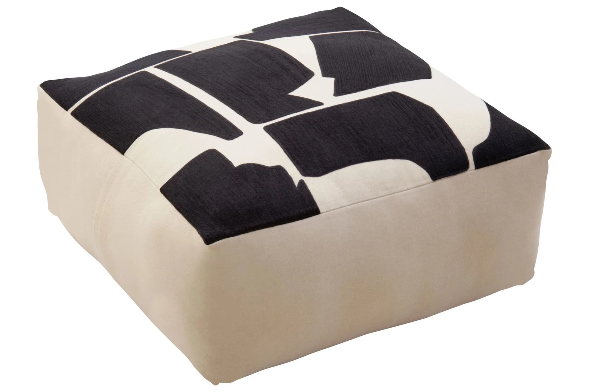 Bosie Ozella Natural And Black Square Floor Cushion - Decorative, photo 8 of 8