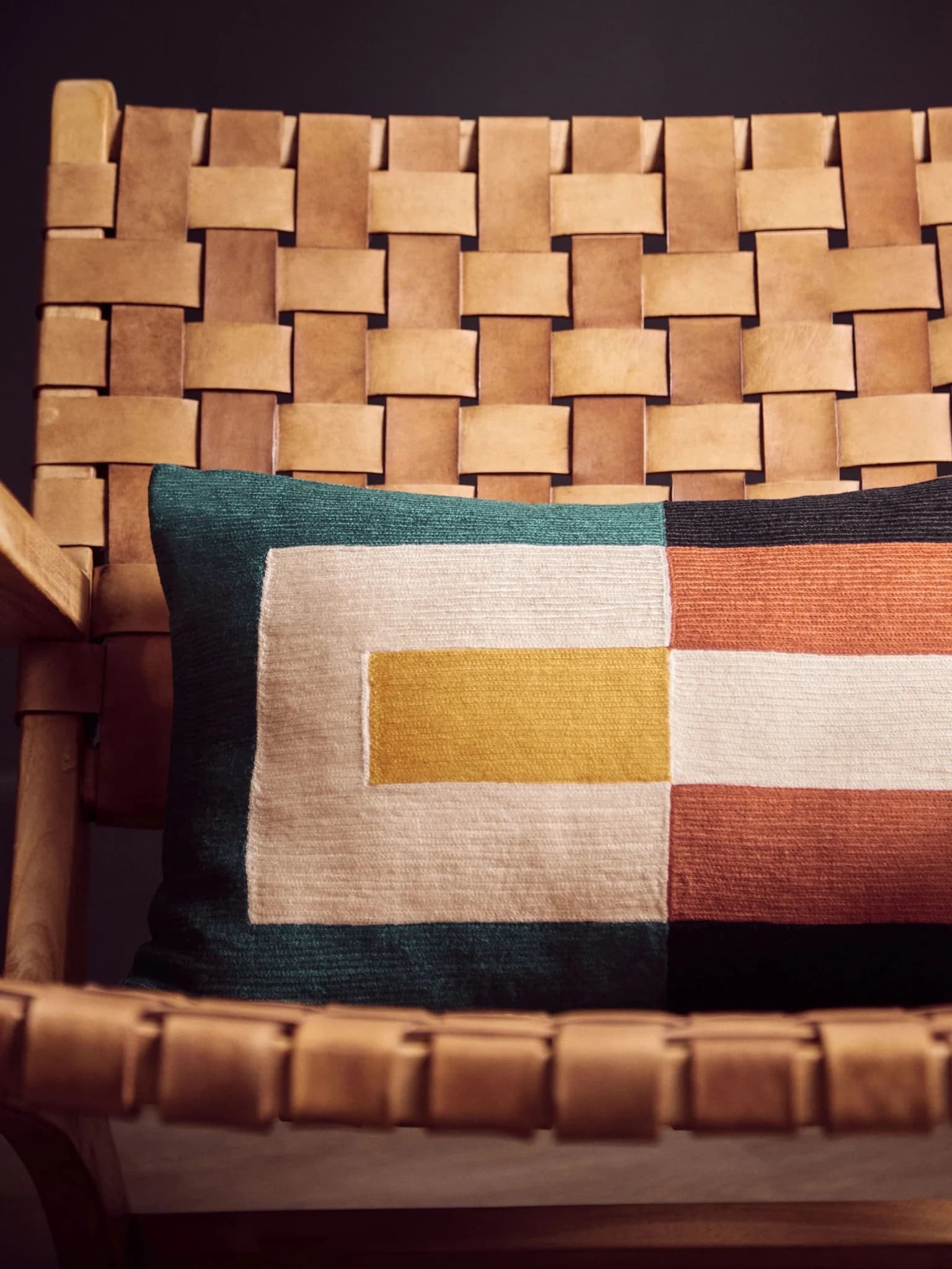 Bosie Ozella Multi Coloured Geometric Design Rectangular Cushion - Decorative, photo 3 of 8