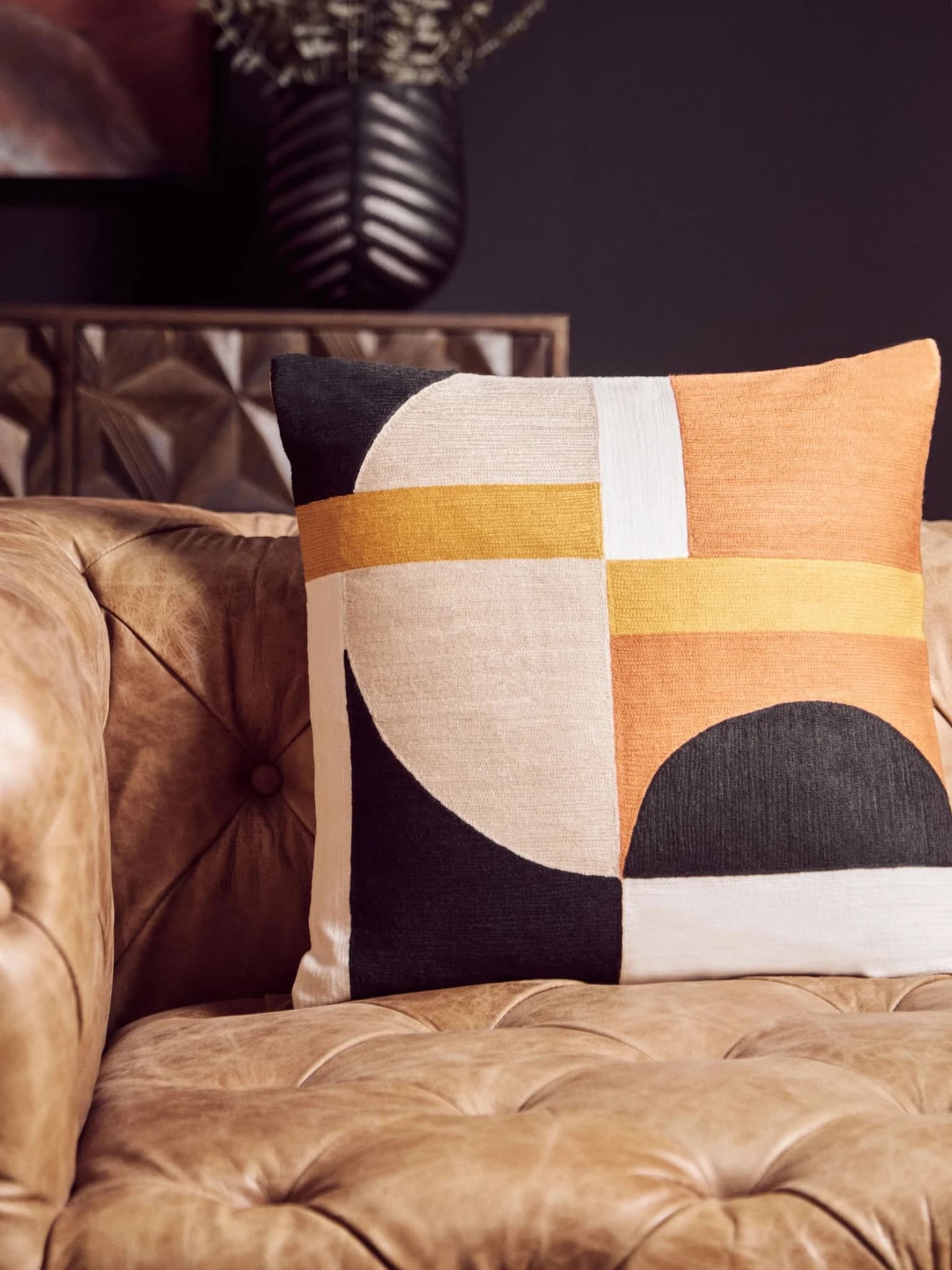 Bosie Ozella Multi Colour Geometric Design Square Cushion - Decorative, photo 3 of 8