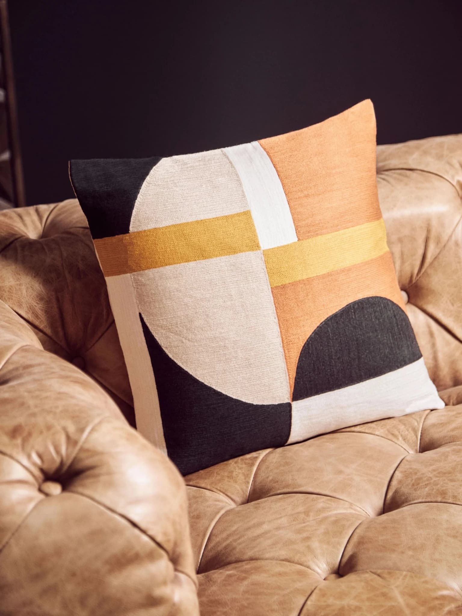 Bosie Ozella Multi Colour Geometric Design Square Cushion - Decorative, photo 2 of 8