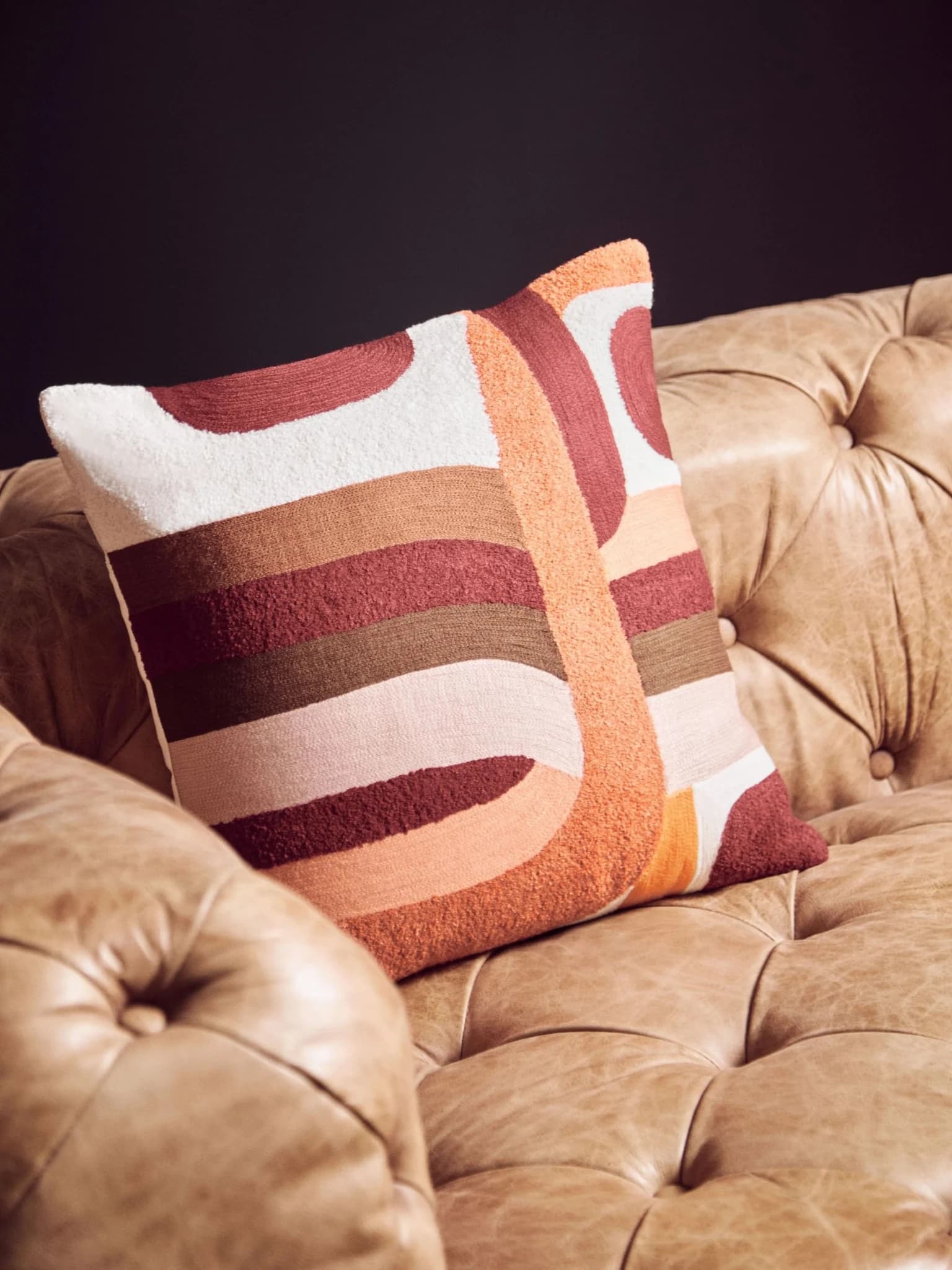 Bosie Ozella Multi Coloured Brushstroke Design Square Cushion - Decorative, photo 2 of 7