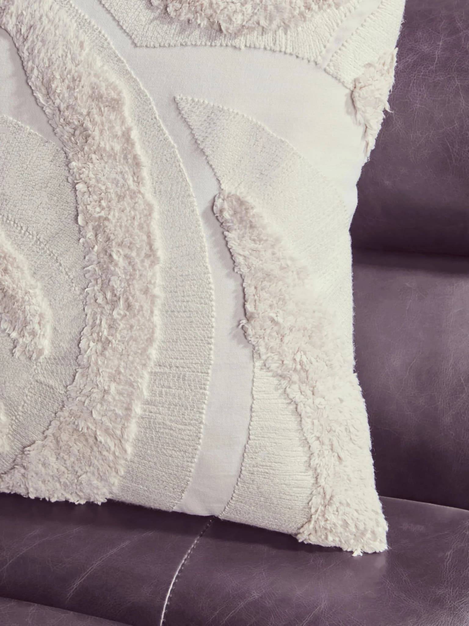 Bosie Ozella Cream Textured Square Cushion - Decorative, photo 3 of 8
