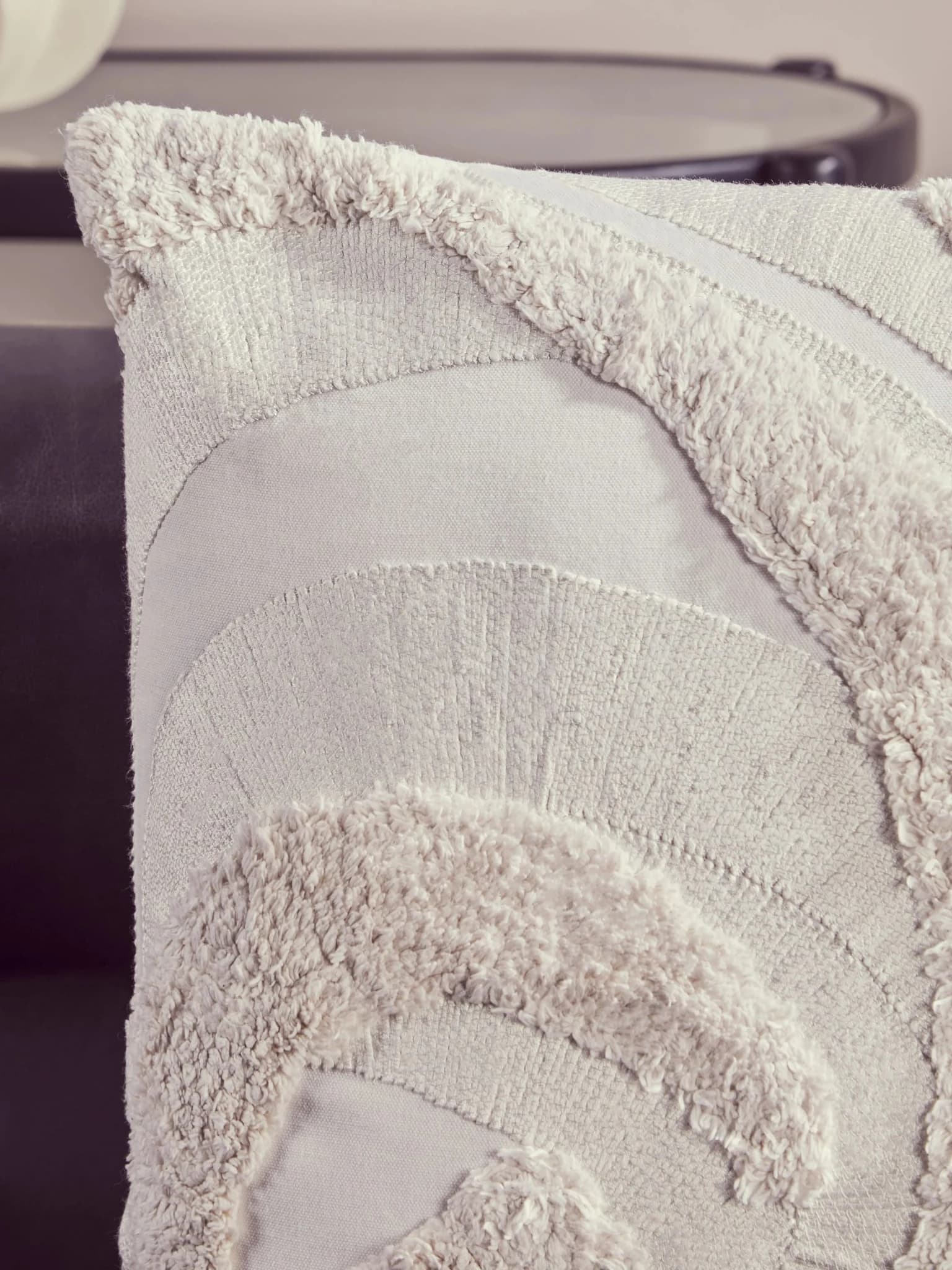 Bosie Ozella Cream Textured Square Cushion - Decorative, photo 2 of 8