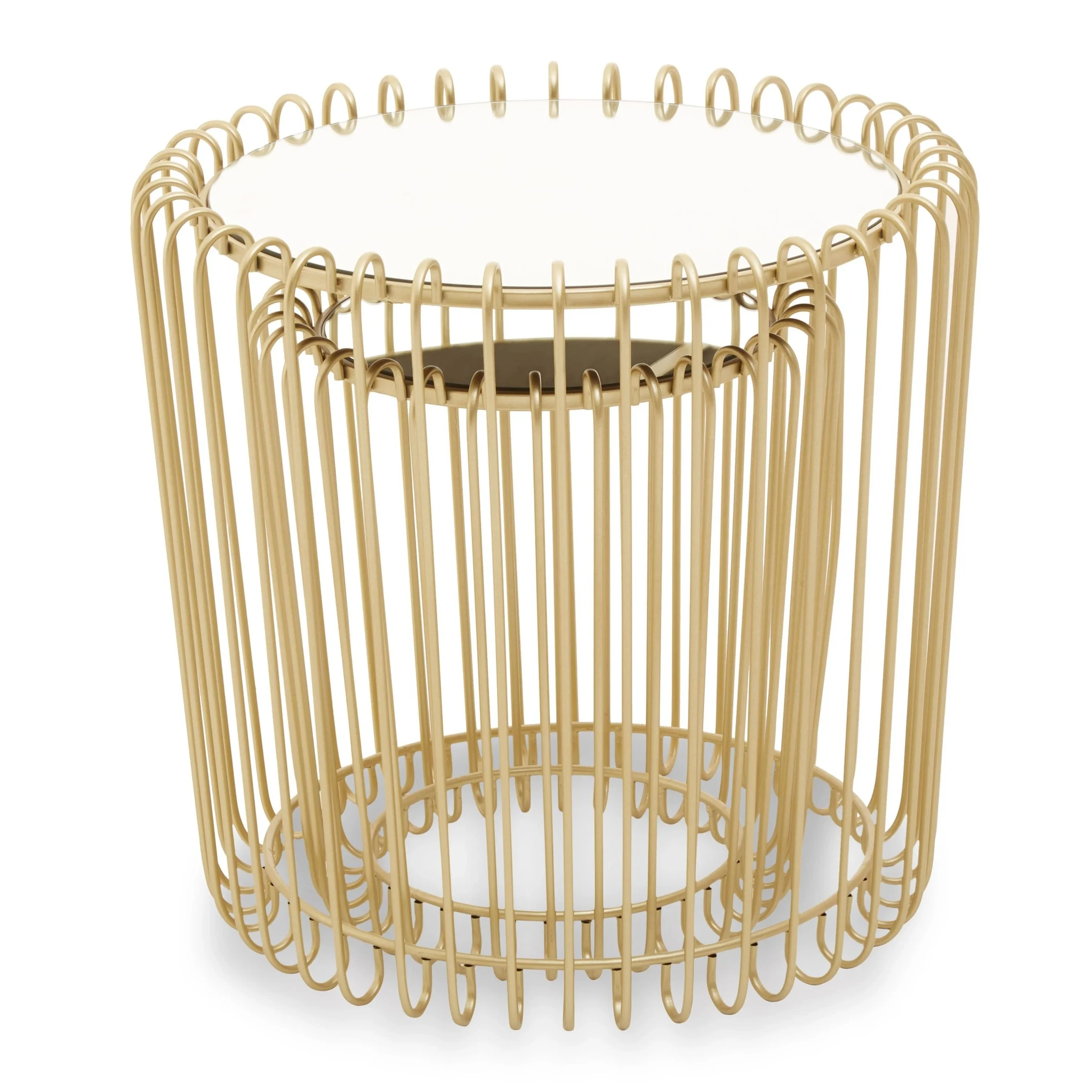 Avantis Set Of Two Champagne Wireframe Side Tables - Tables, photo 5 of 7