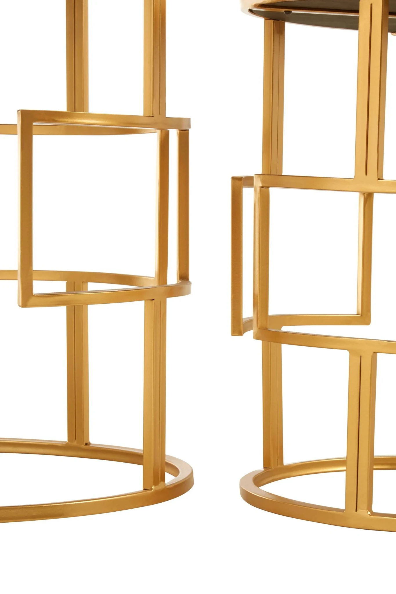 Avantis Set Of Two Gold Metal Round Side Tables - Tables, photo 5 of 5