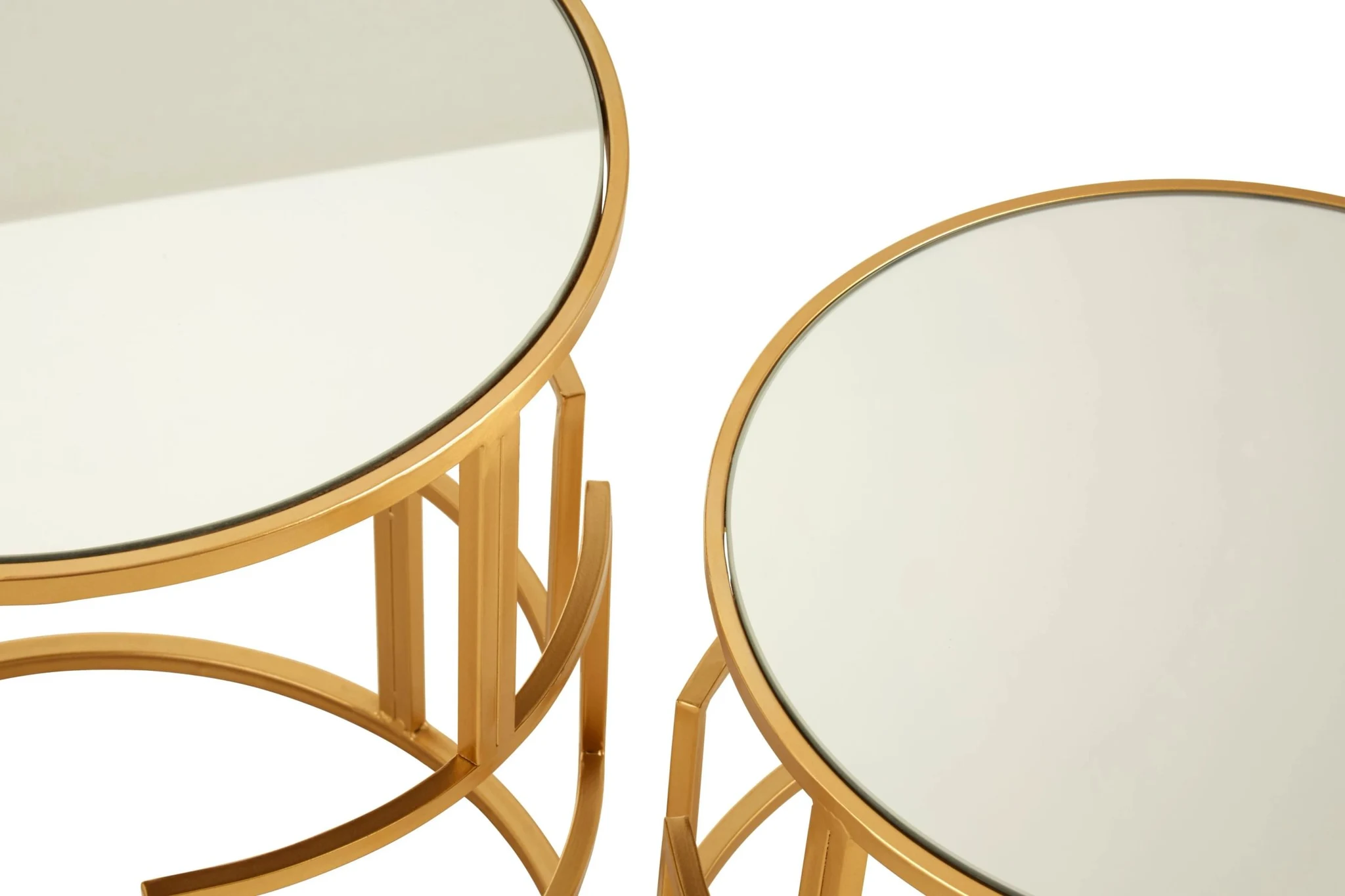 Avantis Set Of Two Gold Metal Round Side Tables - Tables, photo 4 of 5