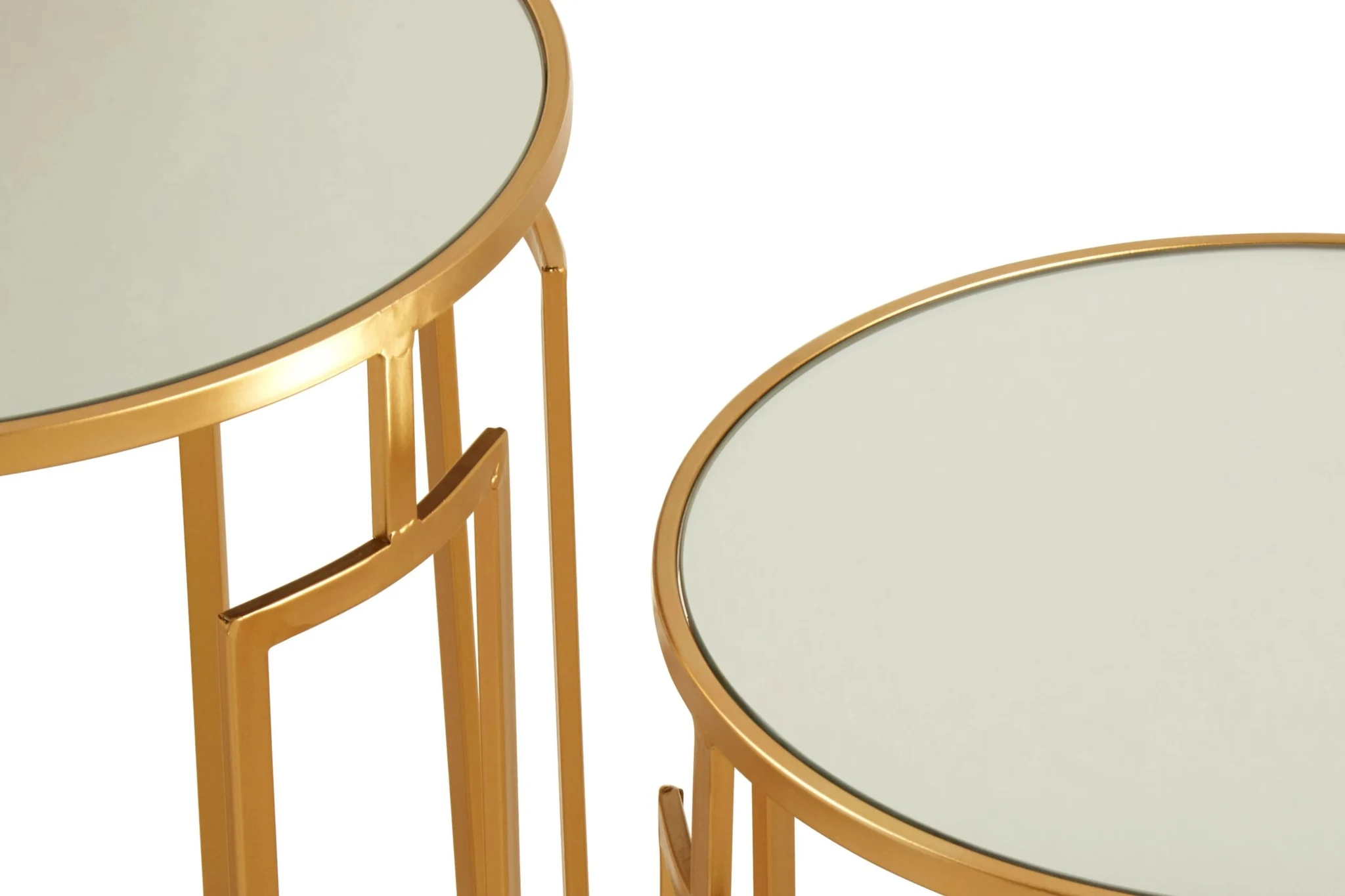 Avantis Set Of 2 Mirrored Top Round Side Tables - Tables, photo 4 of 5