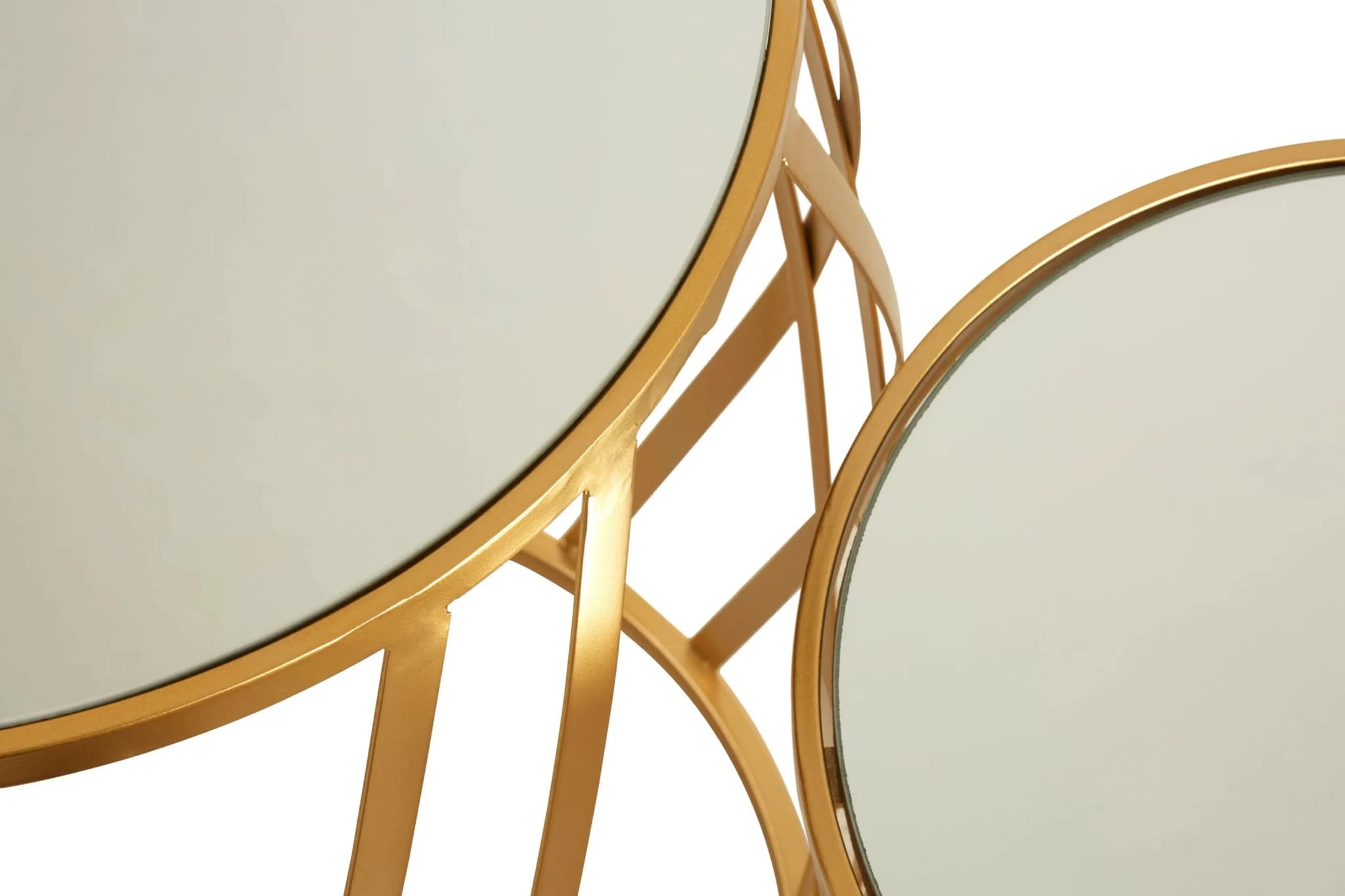 Avantis Gold Finish Set Of 2 Cross Design Side Tables - Tables, photo 6 of 6