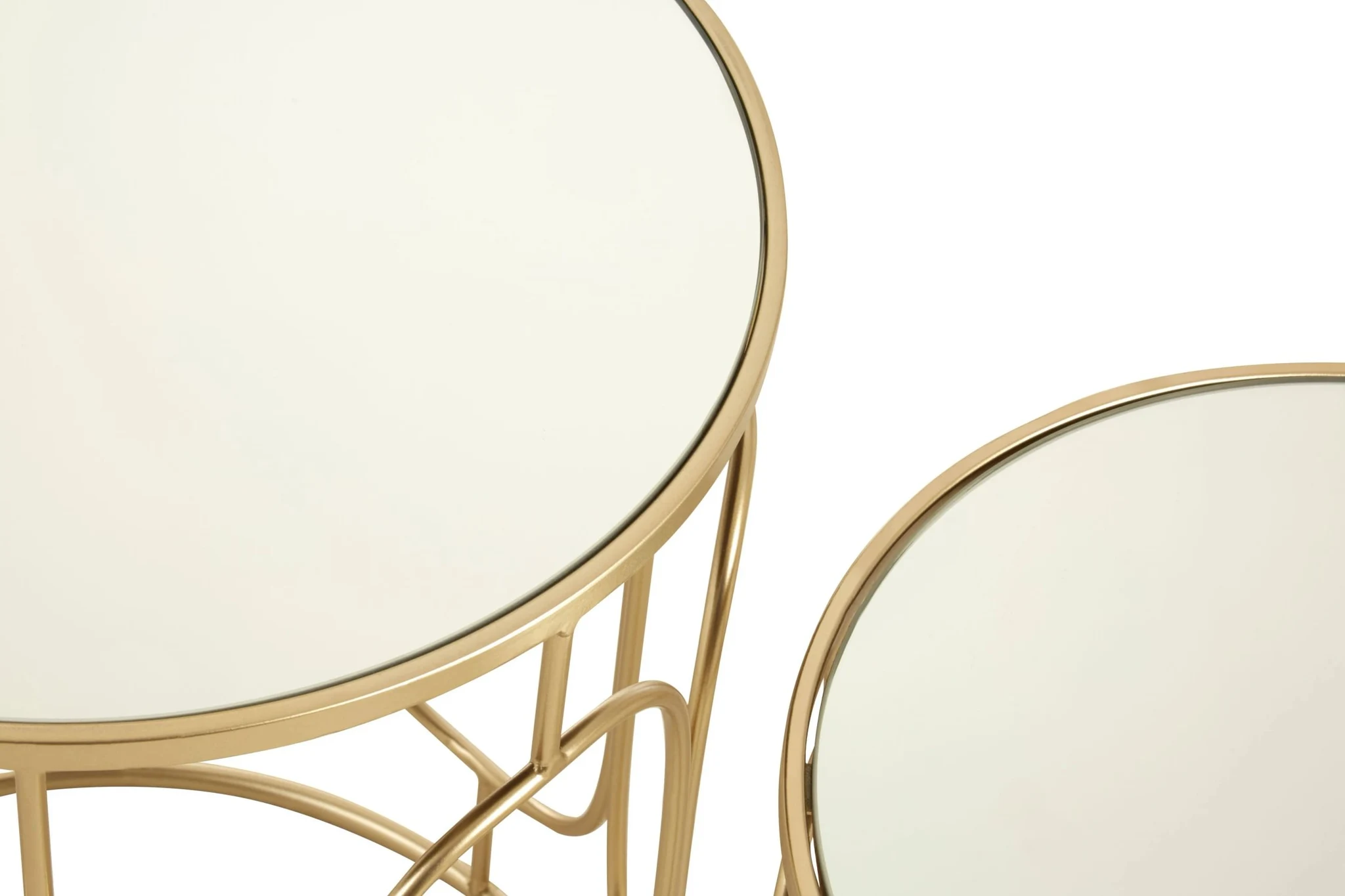 Avantis Set Of 2 Champagne Metal Side Tables - Tables, photo 5 of 5