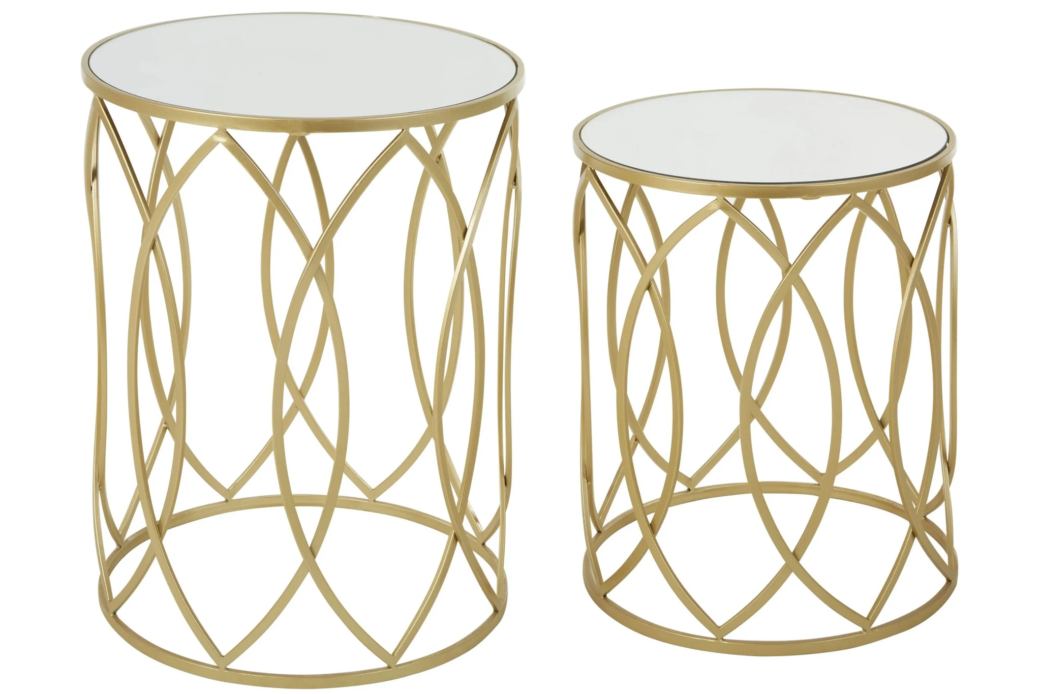 Avantis Set Of 2 Champagne Finish Side Tables - Tables, photo 5 of 7