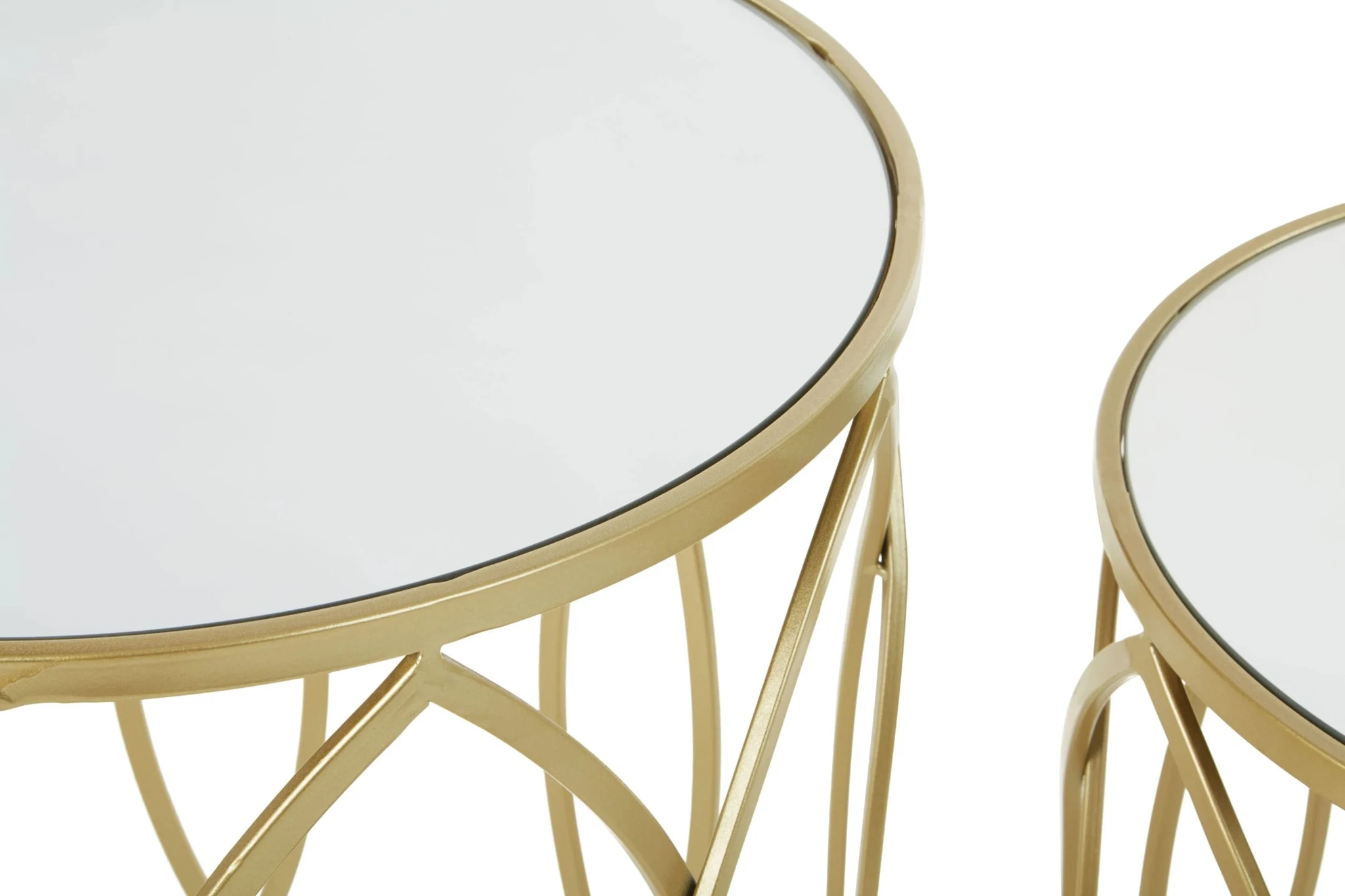 Avantis Set Of 2 Champagne Finish Side Tables - Tables, photo 7 of 7