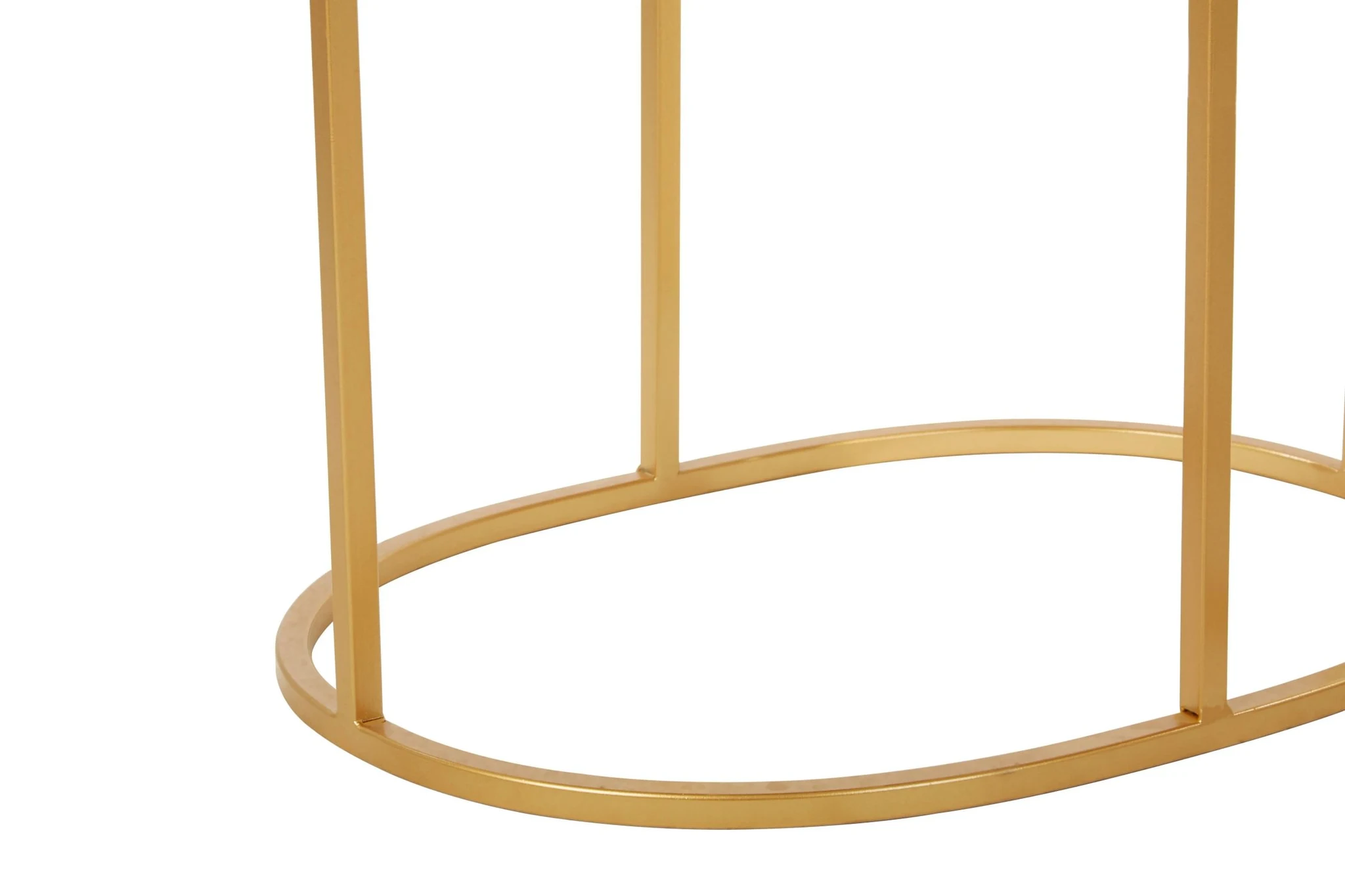 Avantis Gold Finish Set Of 2 Oval Side Tables - Tables, photo 8 of 8