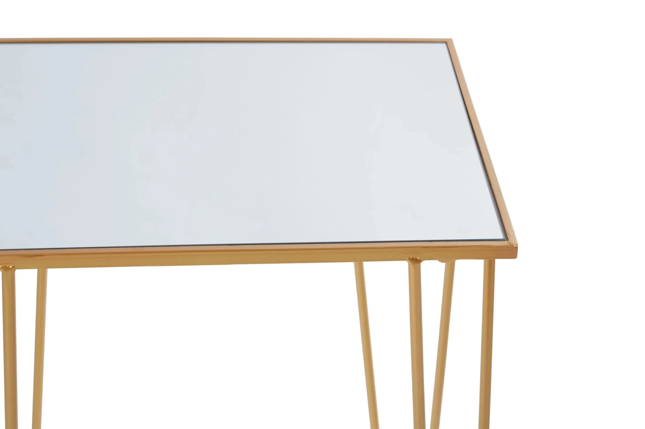 Avantis Gold Finish Set Of 2 Rectangular Side Tables with Hairpin Legs - Tables, photo 8 of 8