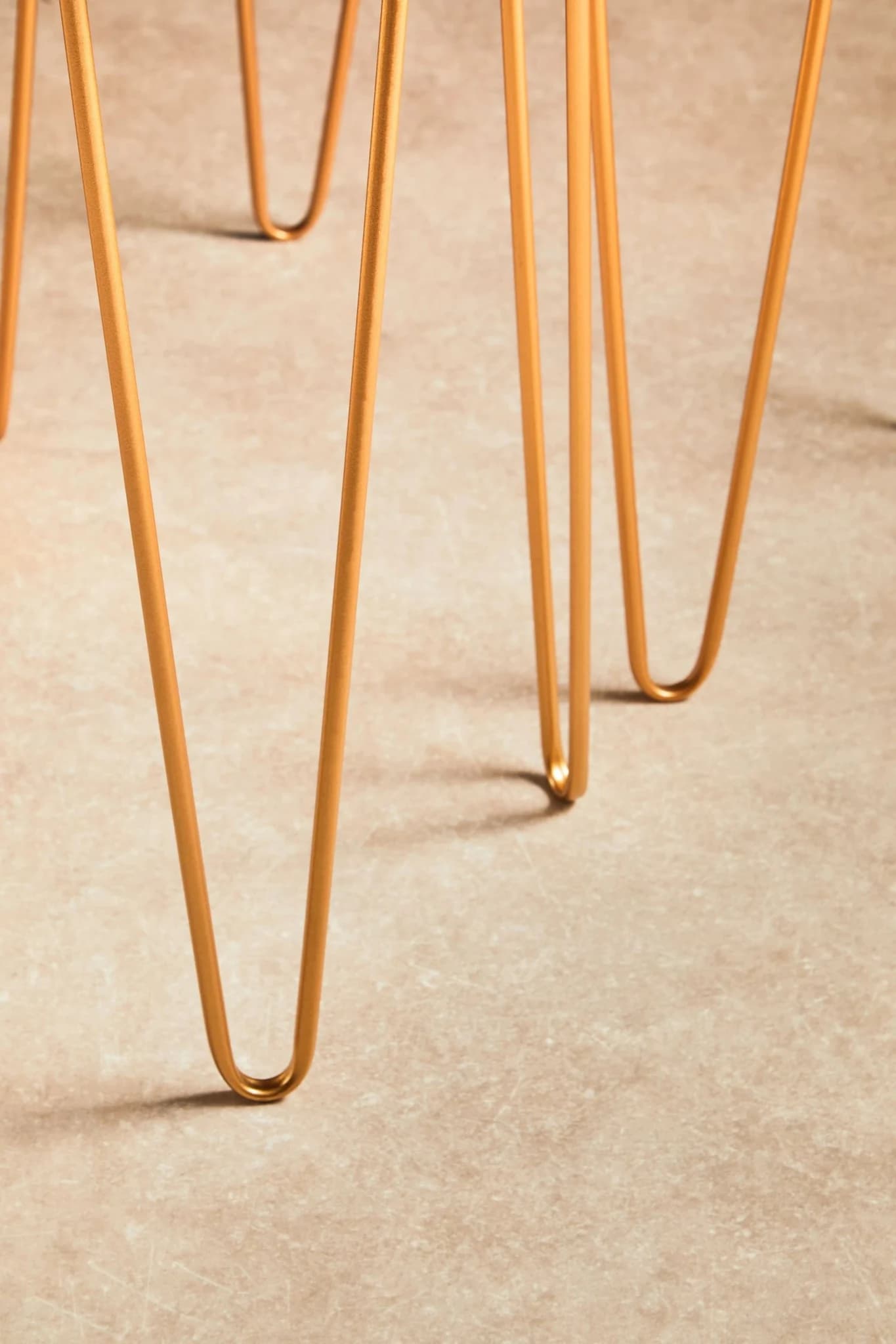 Avantis Gold Finish Set Of 2 Rectangular Side Tables with Hairpin Legs - Tables, photo 2 of 8