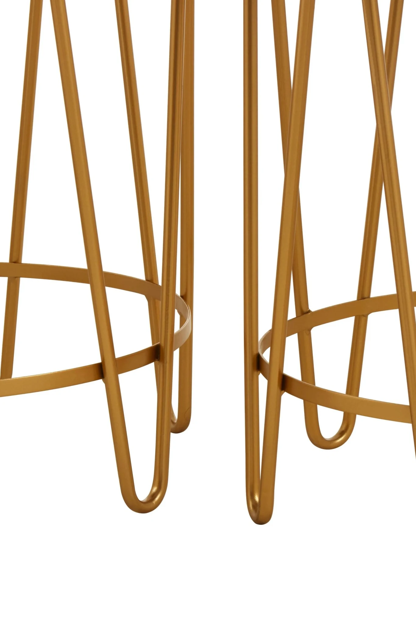 Avantis Gold Finish Set Of 2 Hairpin Design Side Tables - Tables, photo 5 of 6