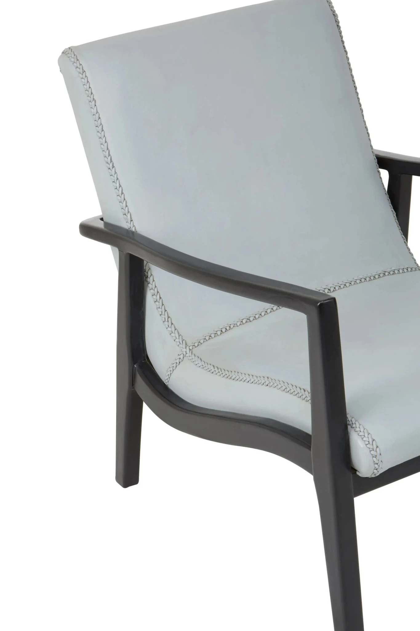 Kendari Grey Leather Chair with Black Teak Frame - Seating, photo 6 of 6