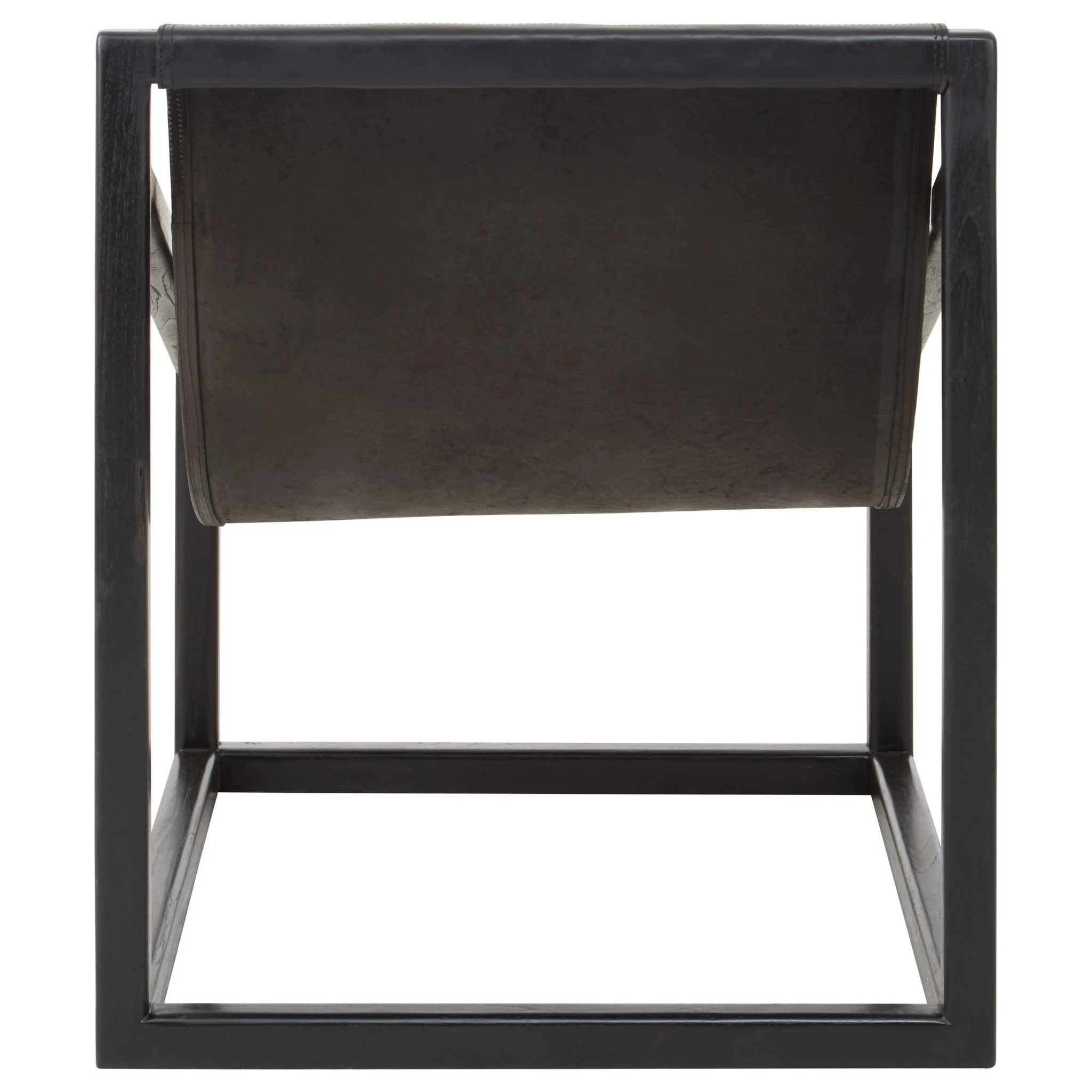 Kendari Black Leather and Wooden Frame Sling Chair - Seating, photo 3 of 7