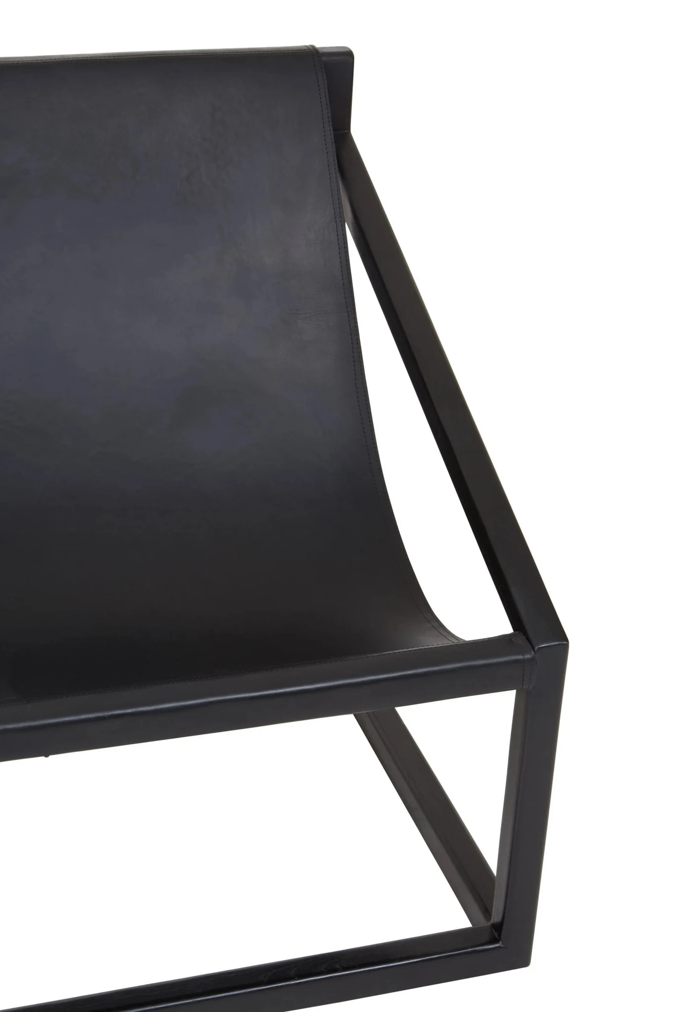 Kendari Black Leather and Wooden Frame Sling Chair - Seating, photo 7 of 7