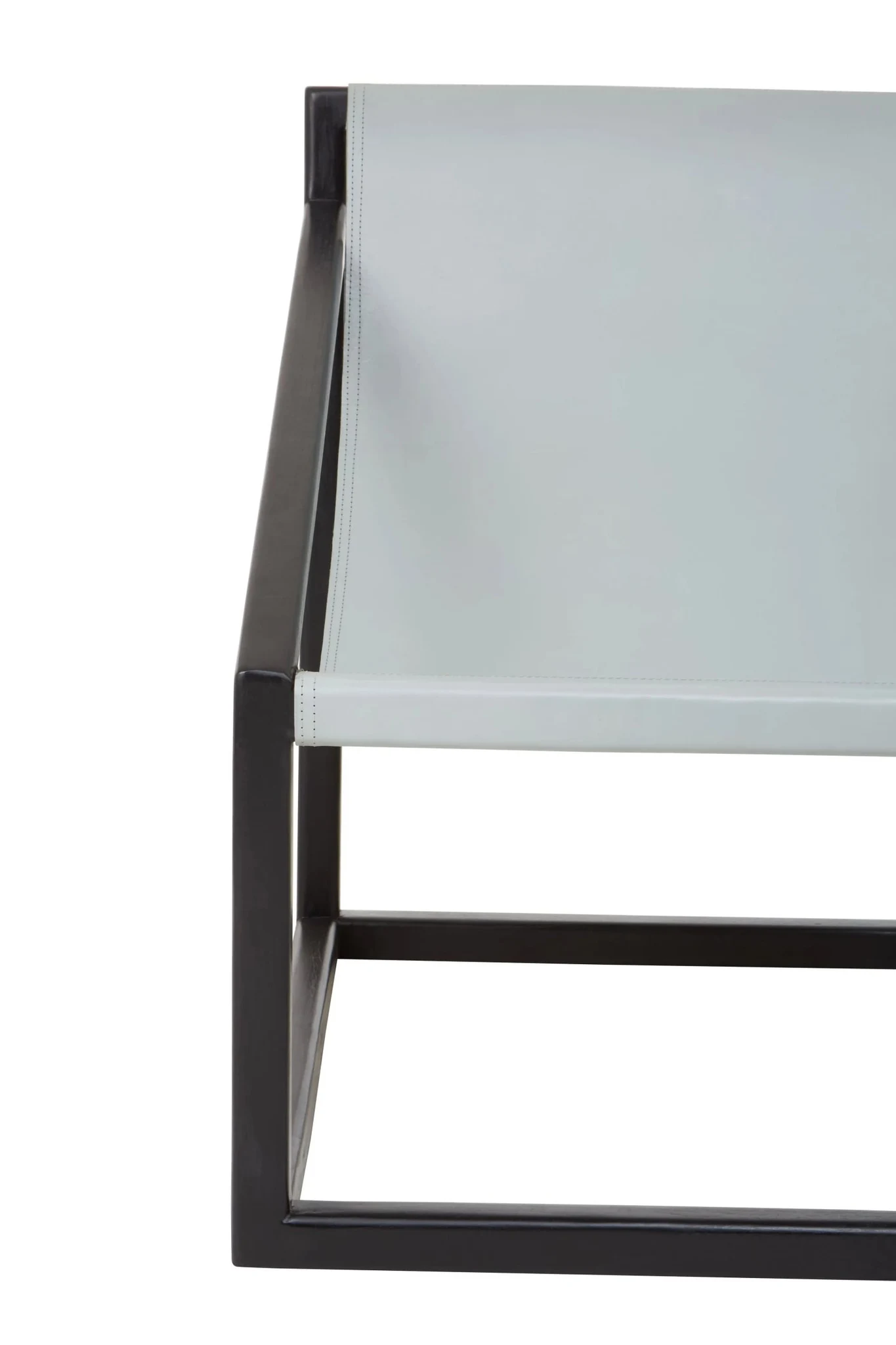 Kendari Grey Leather Sling Chair with Black Wooden Frame - Seating, photo 5 of 6