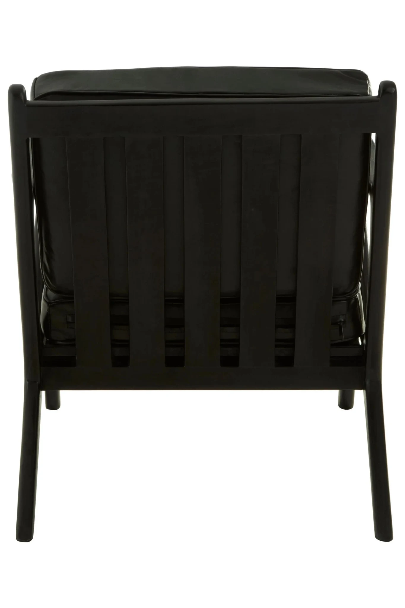 Kendari Black Leather with Teak Wood Frame Armchair - Seating, photo 3 of 7