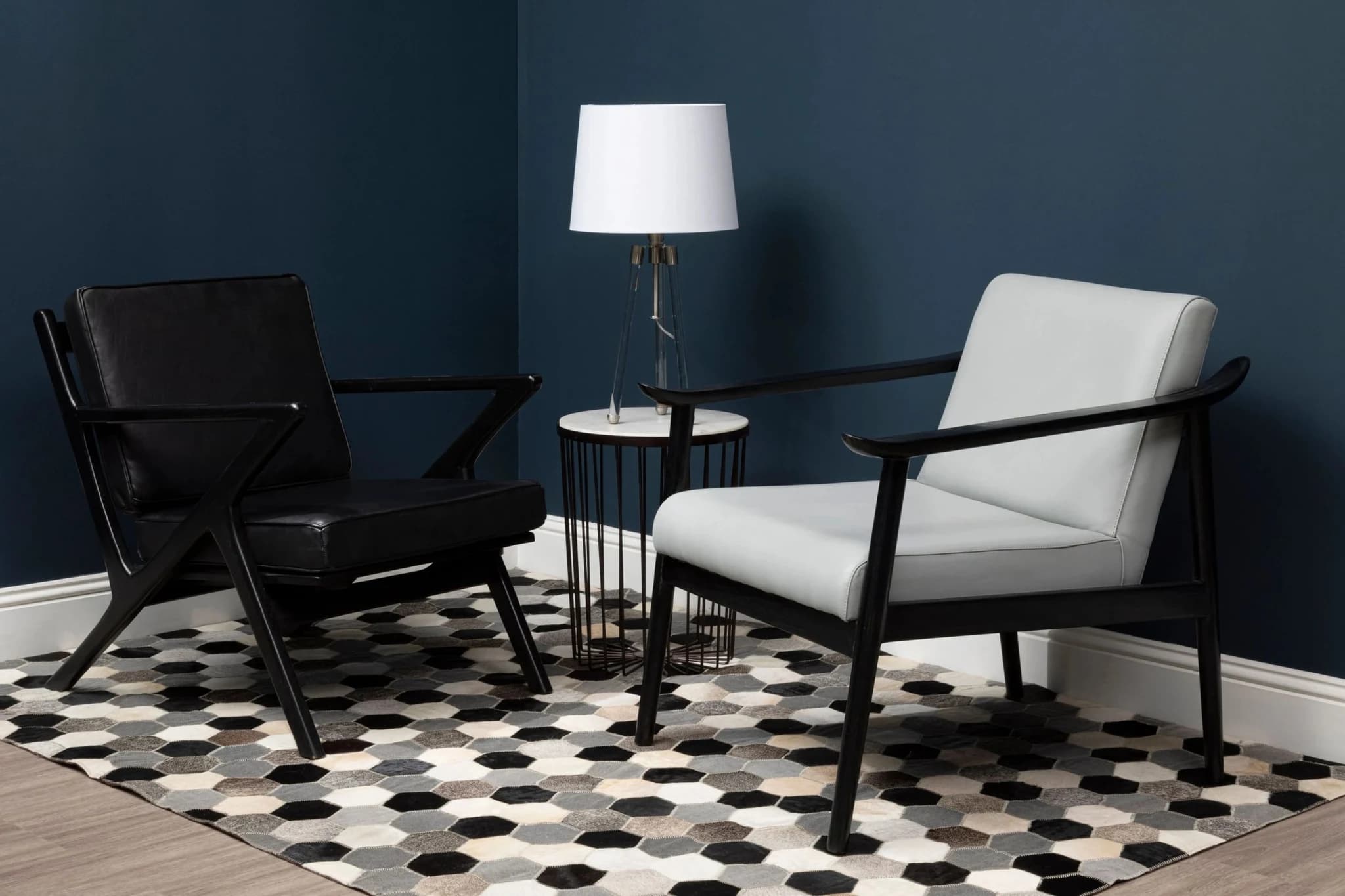 Kendari Black Leather with Teak Wood Frame Armchair - Seating, photo 2 of 7