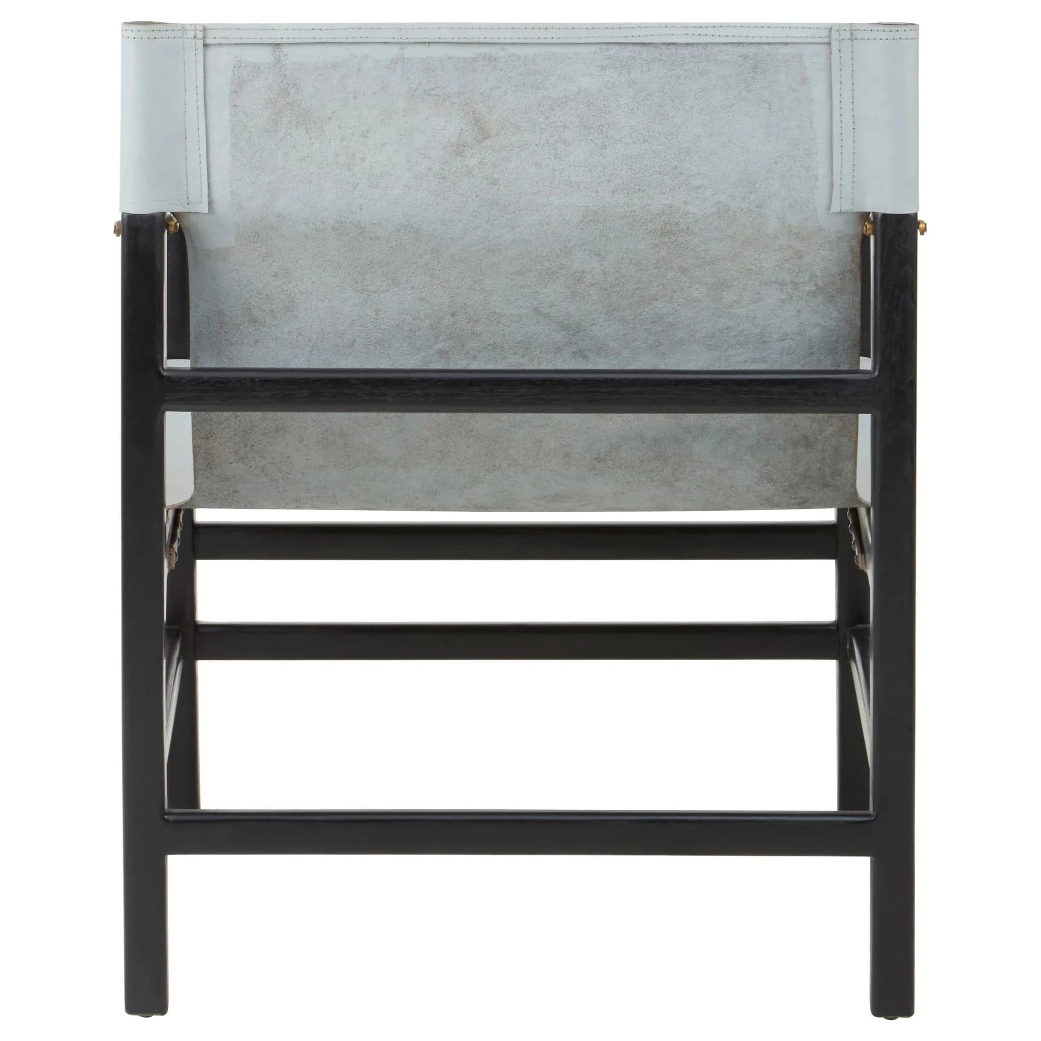Kendari Grey Leather and Black Teak Wood Chair - Seating, photo 4 of 6