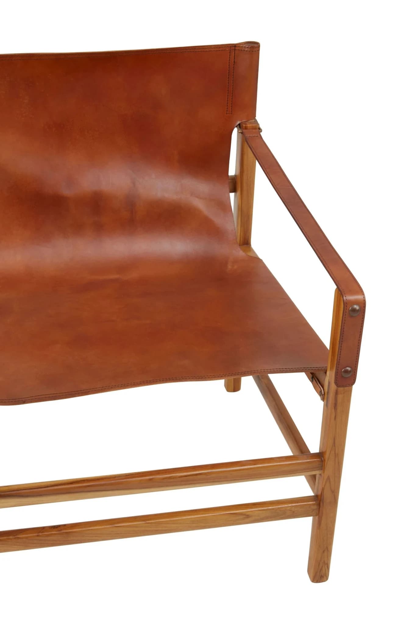 Kendari Brown Leather and Natural Teak Wood Chair - Seating, photo 6 of 6