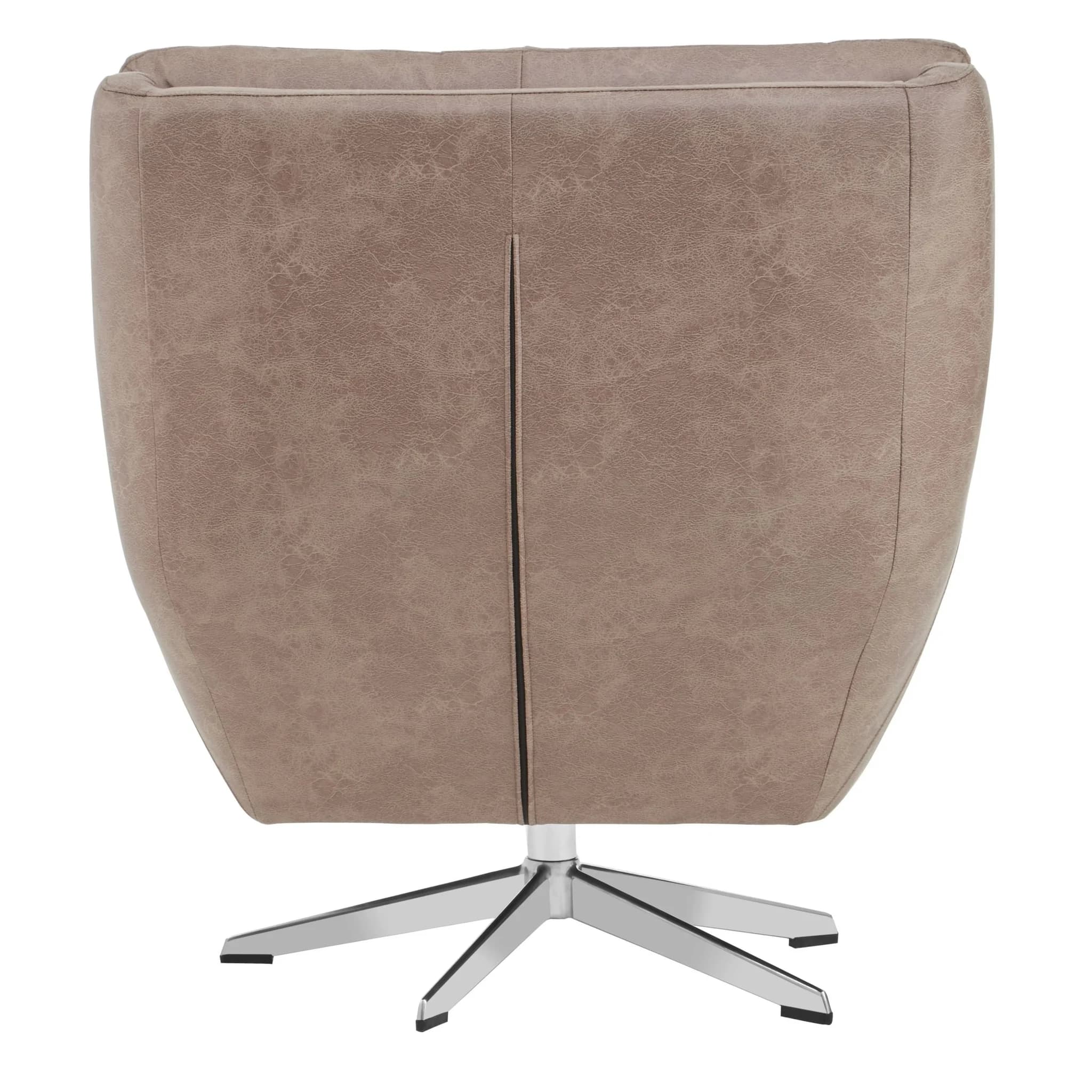 Harold Brown Leather Effect Swivel Chair - Seating, photo 3 of 7