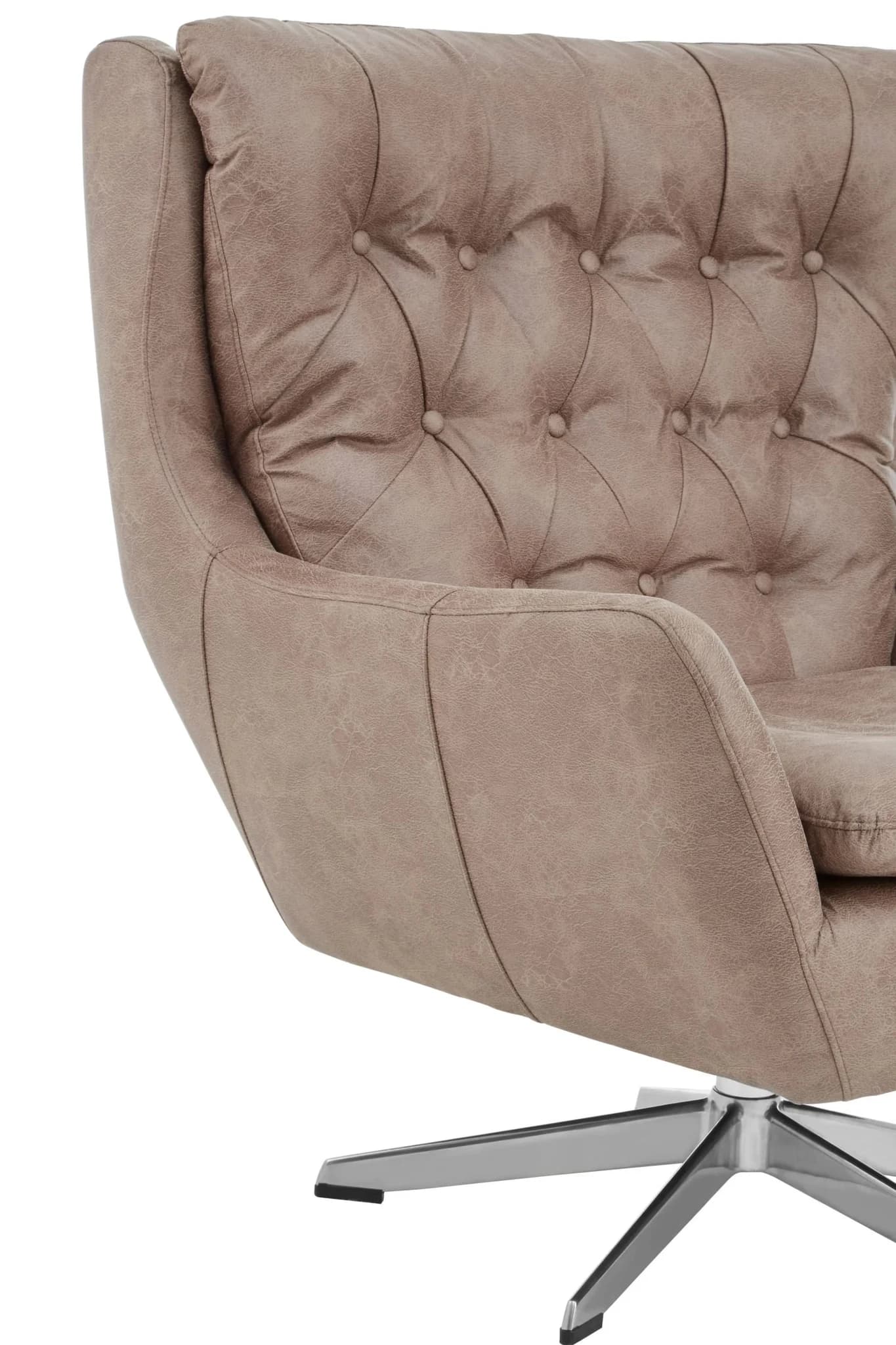 Harold Brown Leather Effect Swivel Chair - Seating, photo 7 of 7