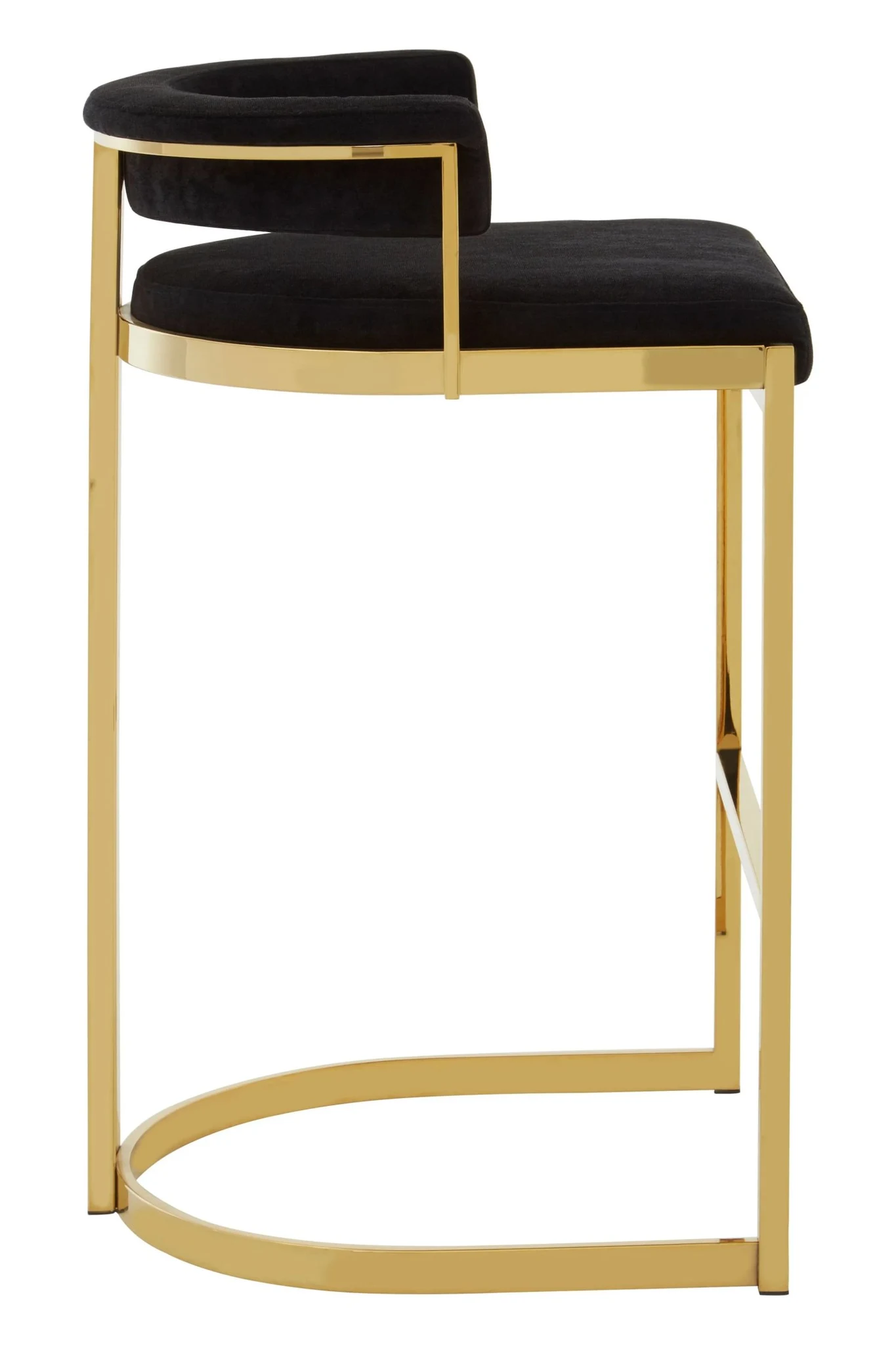 Piermount Black Velvet And Gold Bar Stool - Seating, photo 8 of 8
