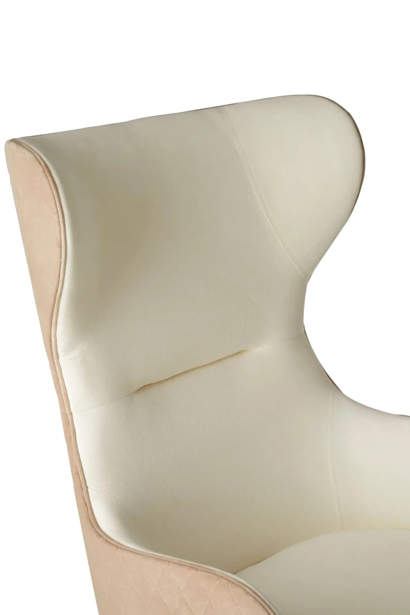 Piermount Ivory and Stone Velvet Wingback Chair - Seating, photo 6 of 8