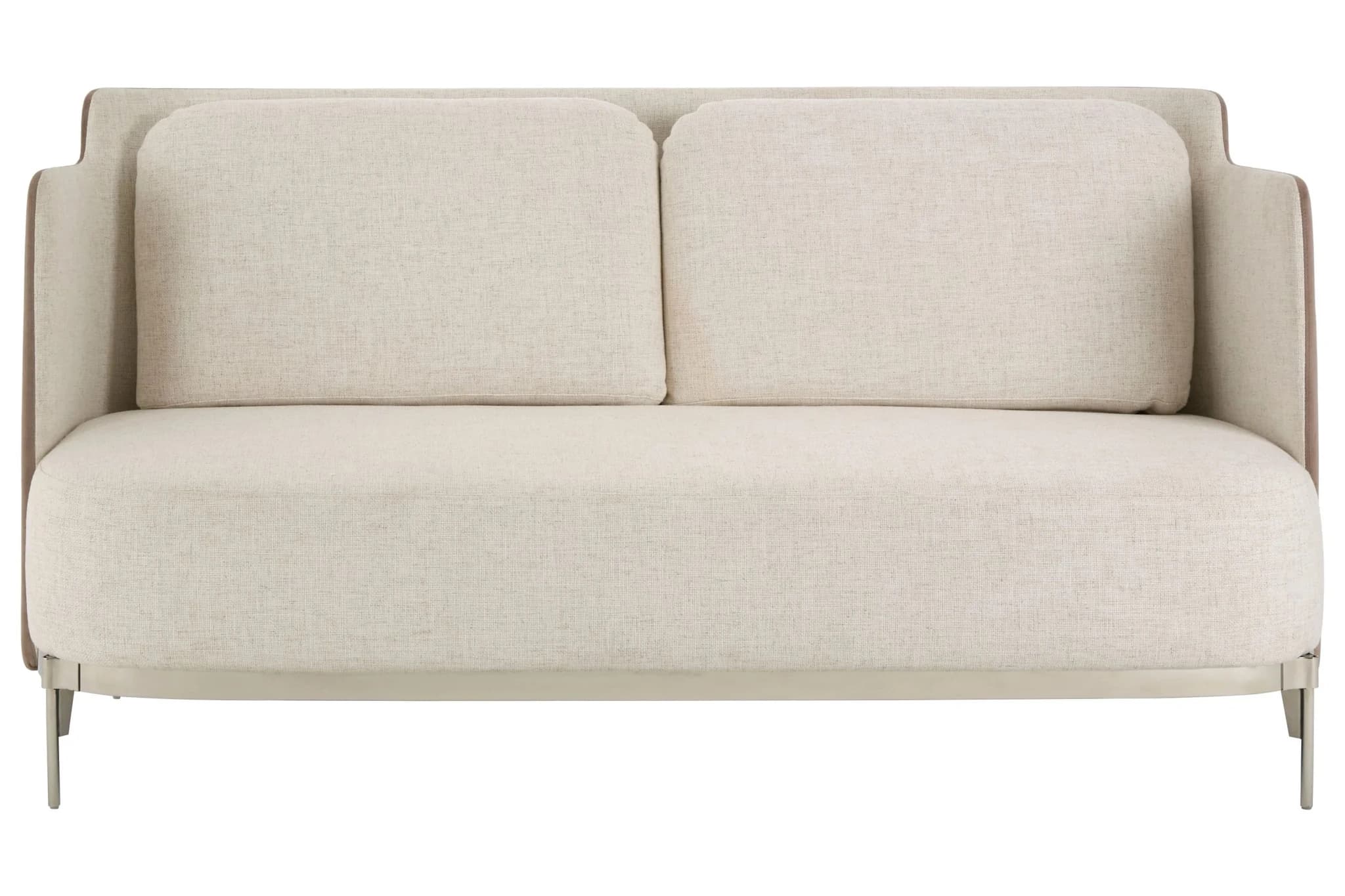 Piermount Ivory Fabric and Mink Velvet 2 Seater Sofa - Seating, photo 7 of 8