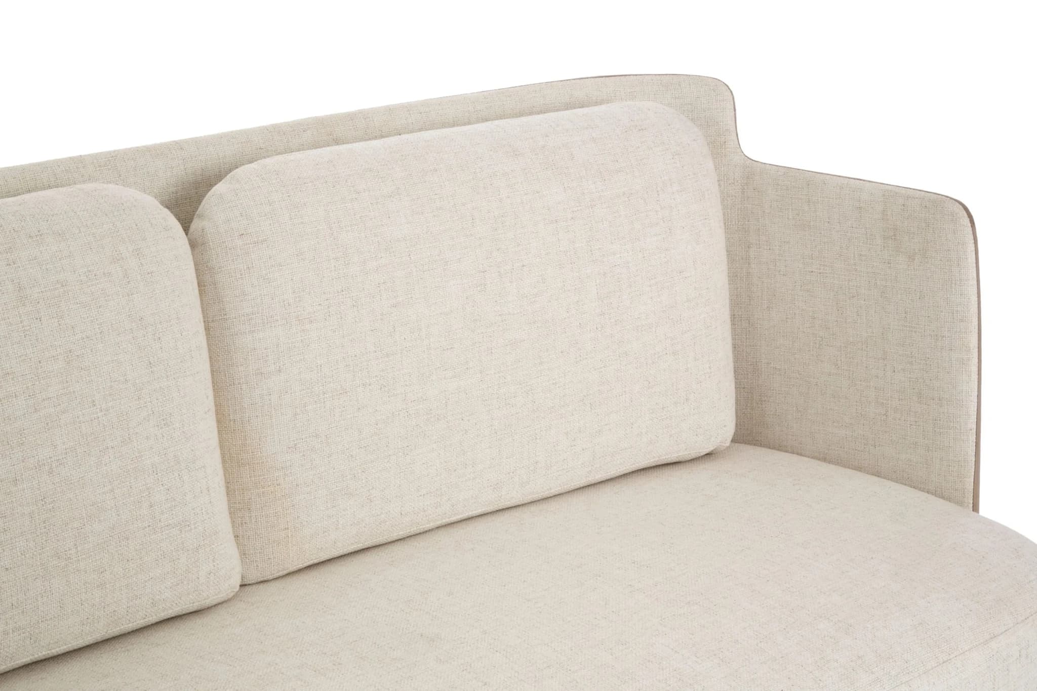 Piermount Ivory Fabric and Mink Velvet 2 Seater Sofa - Seating, photo 8 of 8