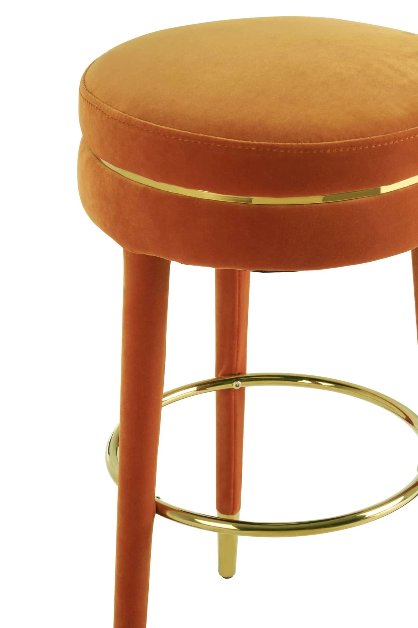 Manhattan Orange Velvet Bar Stool - Seating, photo 7 of 7