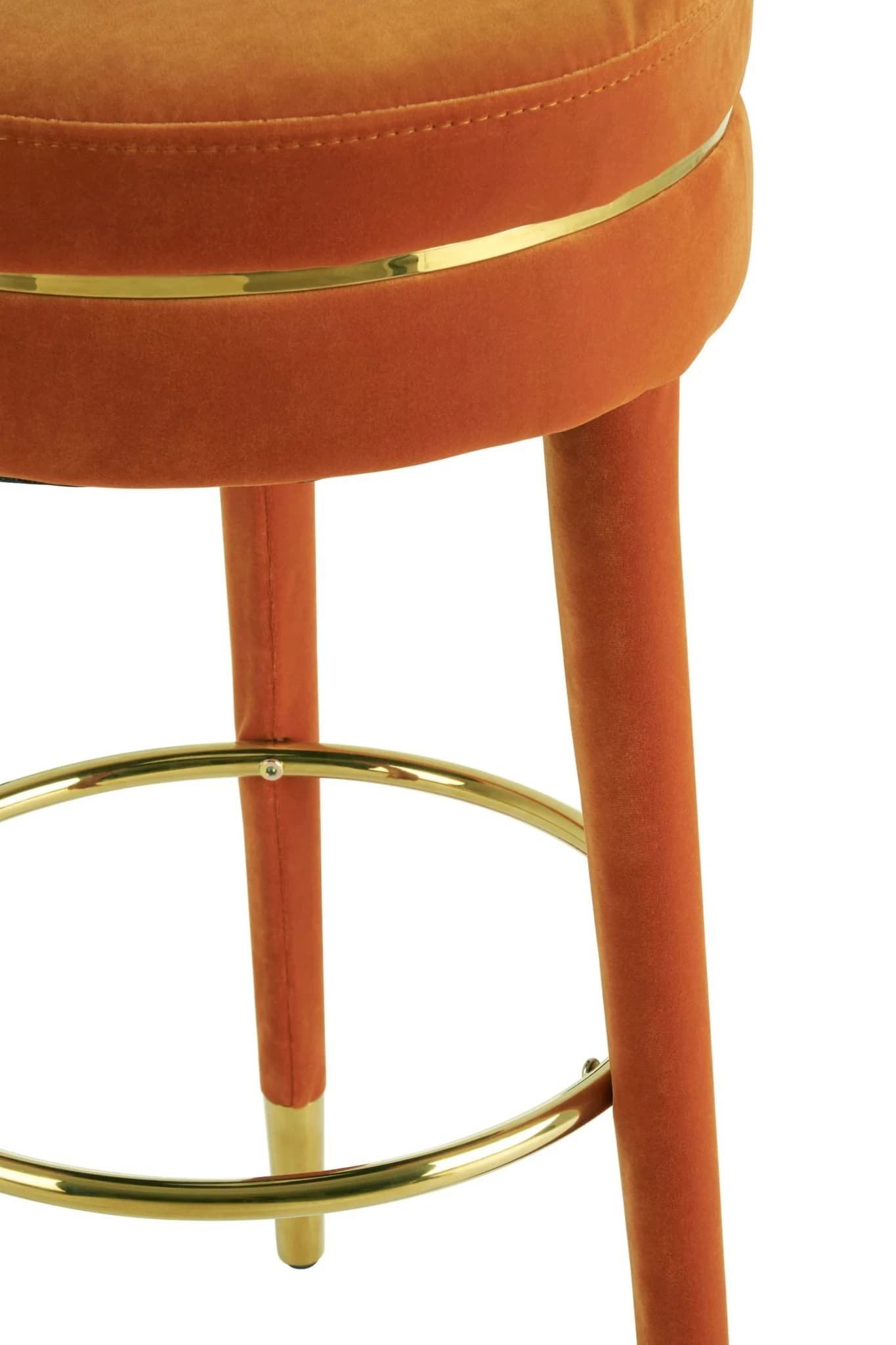 Manhattan Orange Velvet Bar Stool - Seating, photo 6 of 7