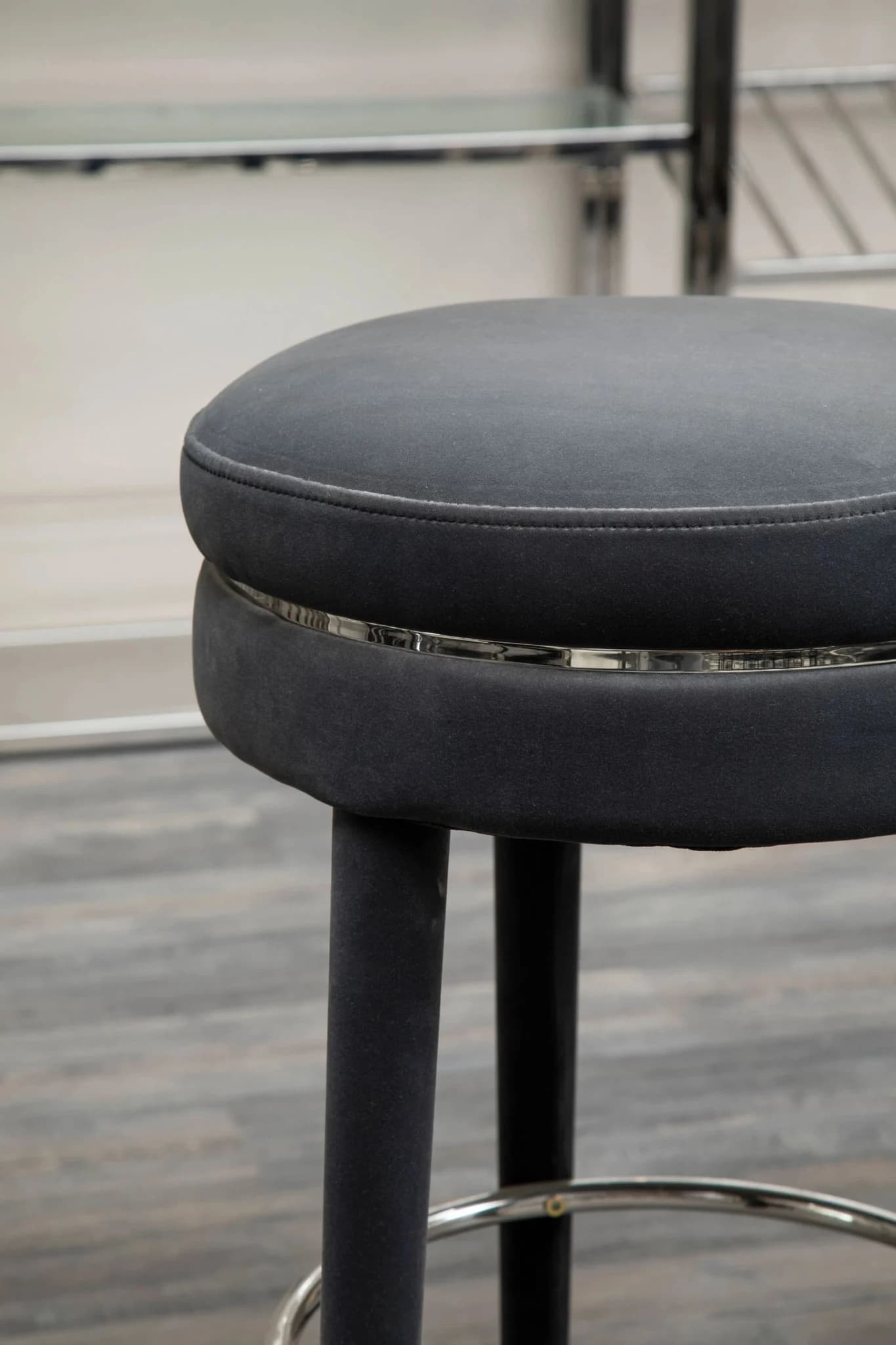 Manhattan Grey Velvet Bar Stool - Seating, photo 2 of 6