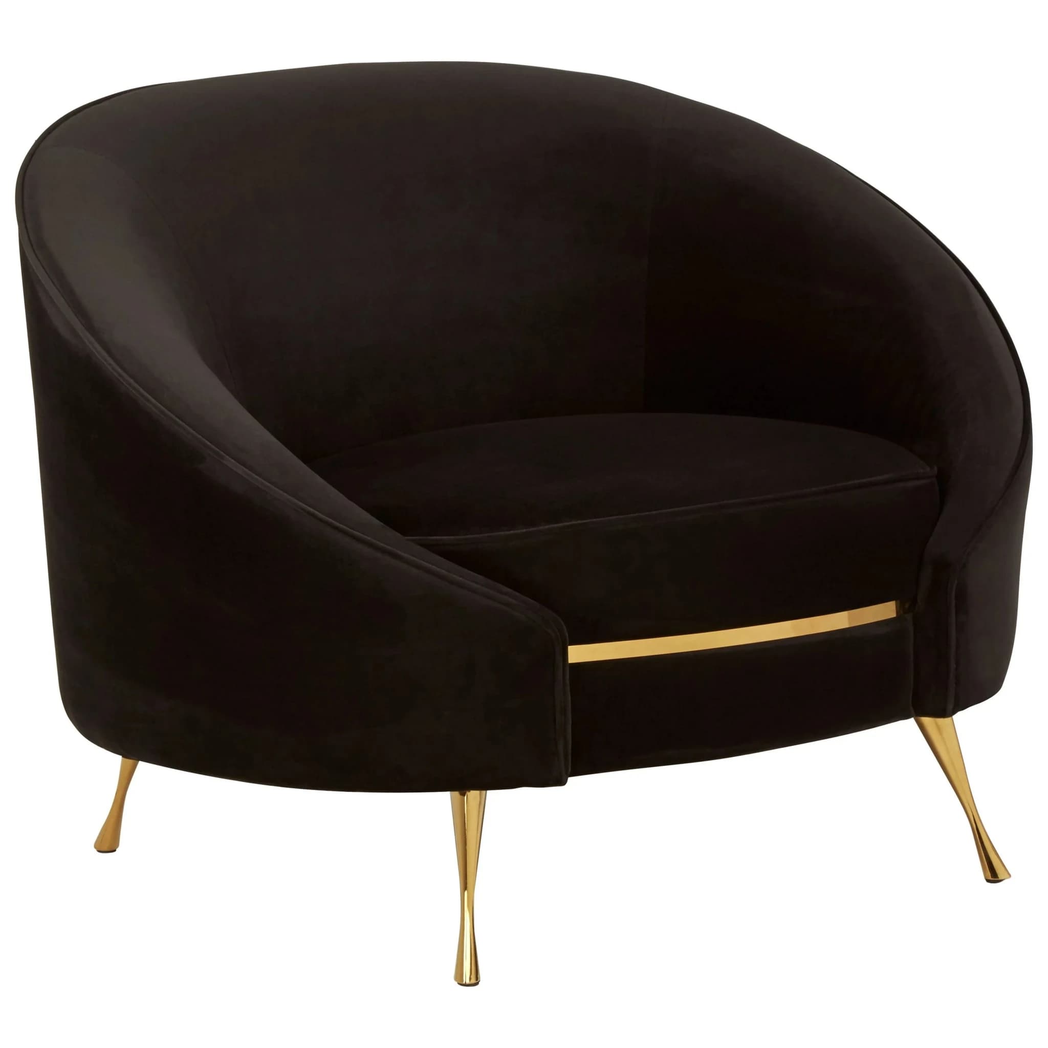 Manhattan Black Velvet Cocoon Chair - Seating, photo 4 of 6