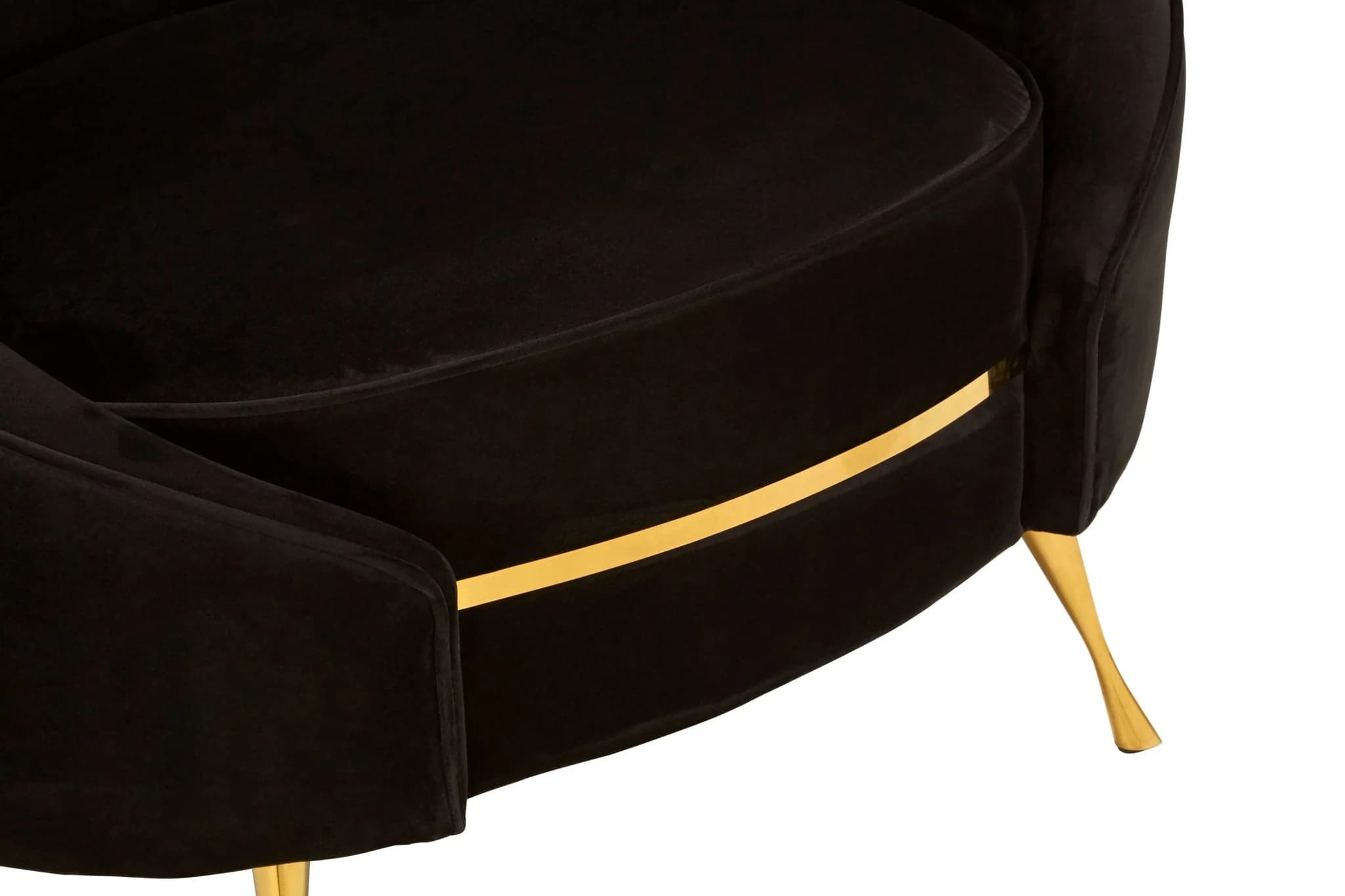 Manhattan Black Velvet Cocoon Chair - Seating, photo 5 of 6