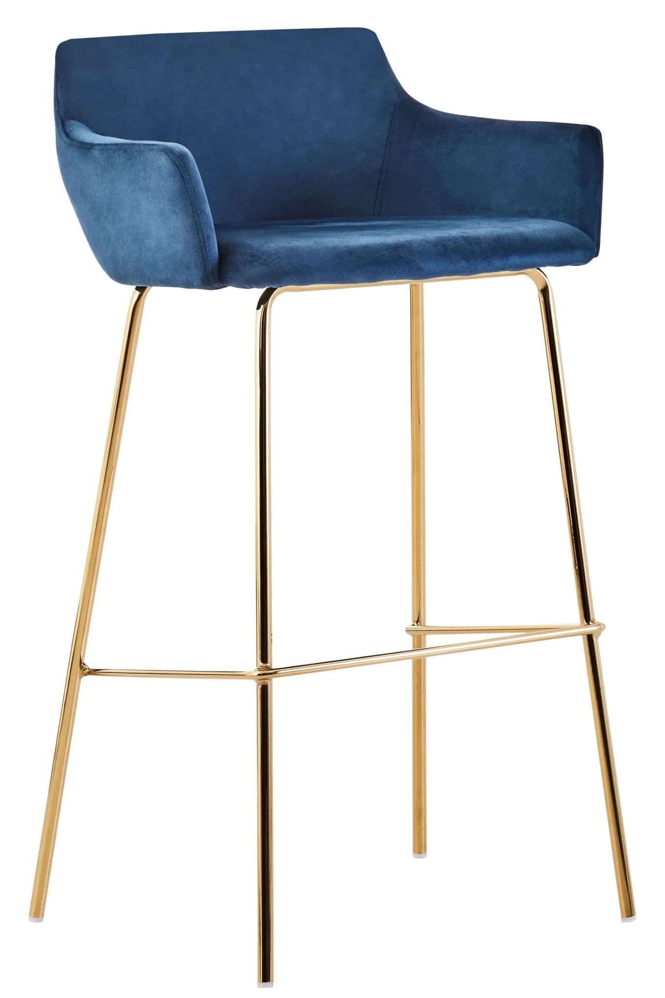 Tamzin Blue Velvet Low Back Bar Chair - Seating, photo 4 of 6